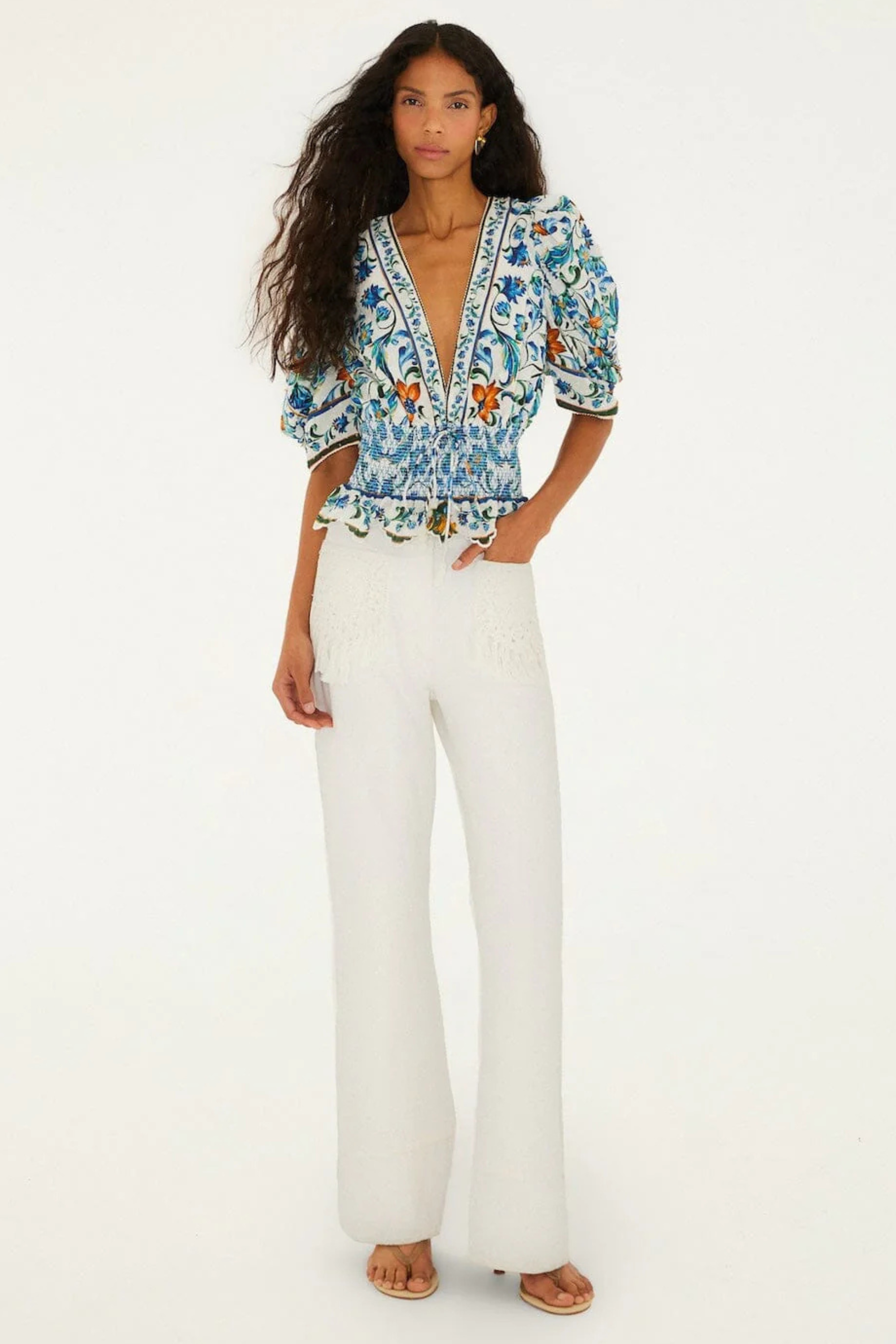 Farm Rio Flora Tile Blouse