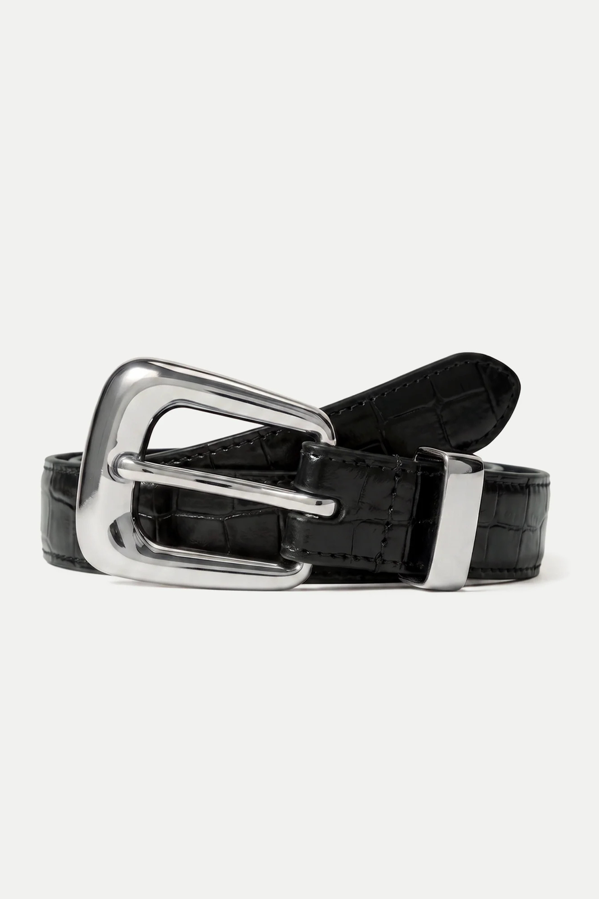 Veronica Beard Small Croc Embossed Arch Belt
