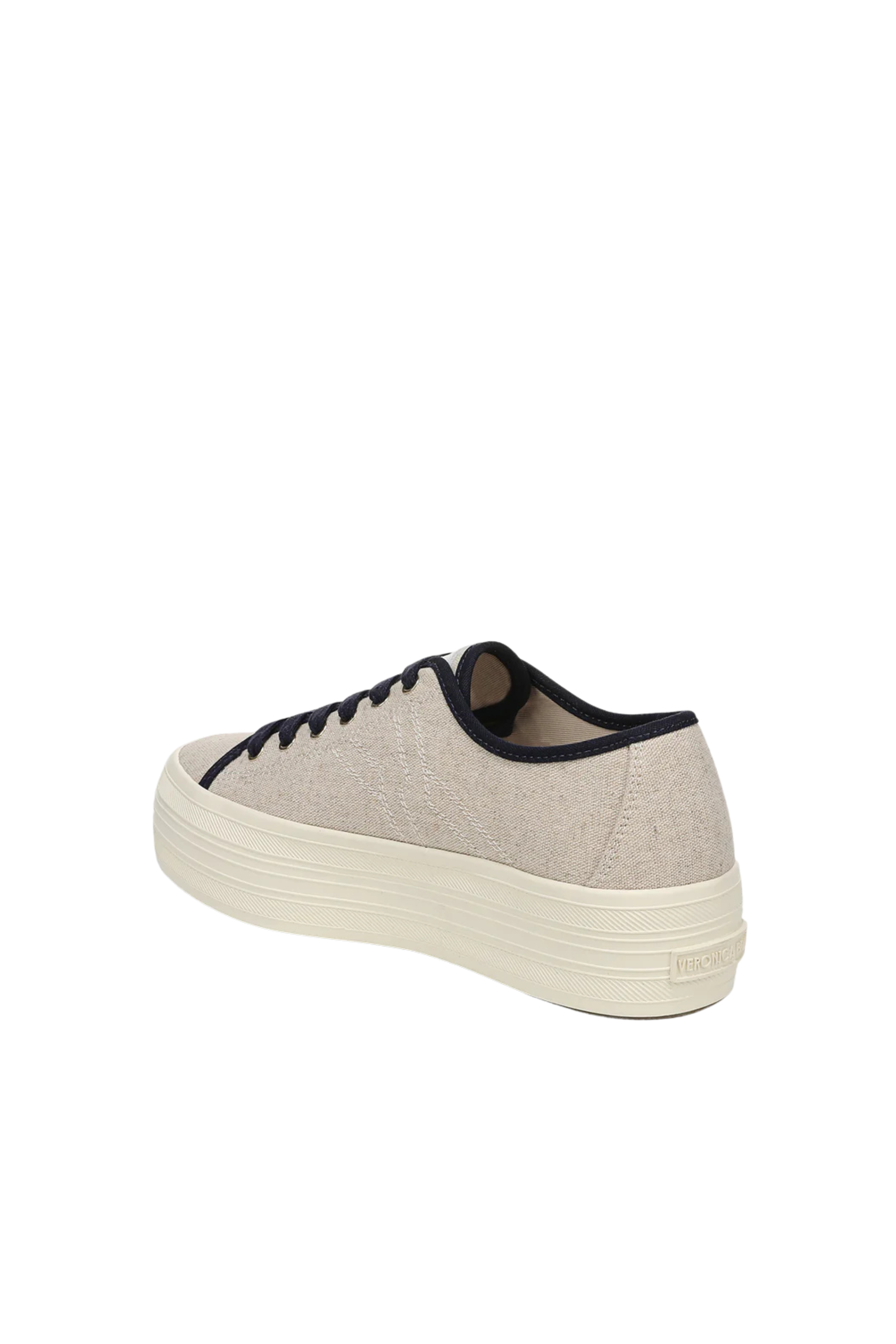 Veronica Beard Truett Sand/Navy Canvas Sneaker