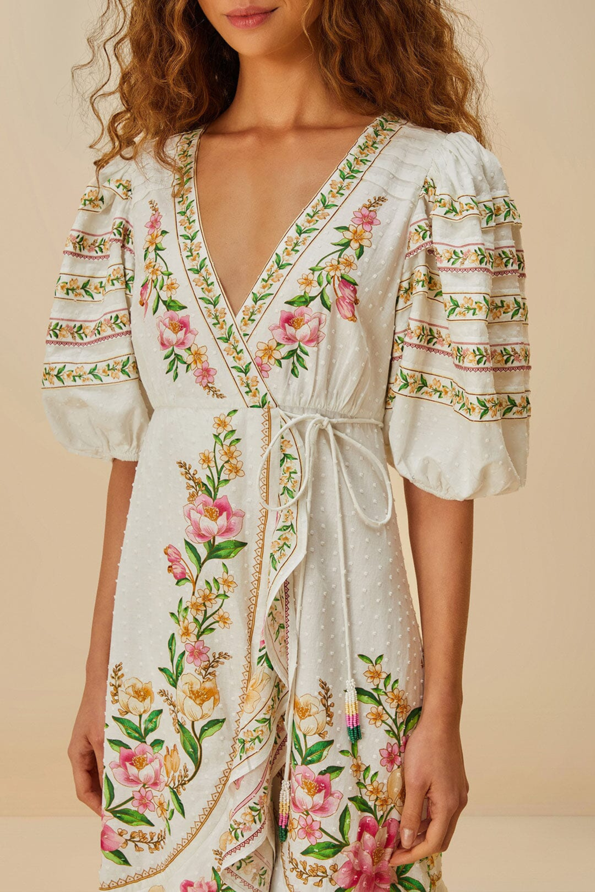 Farm Rio Palm Dream Wrap Midi Dress