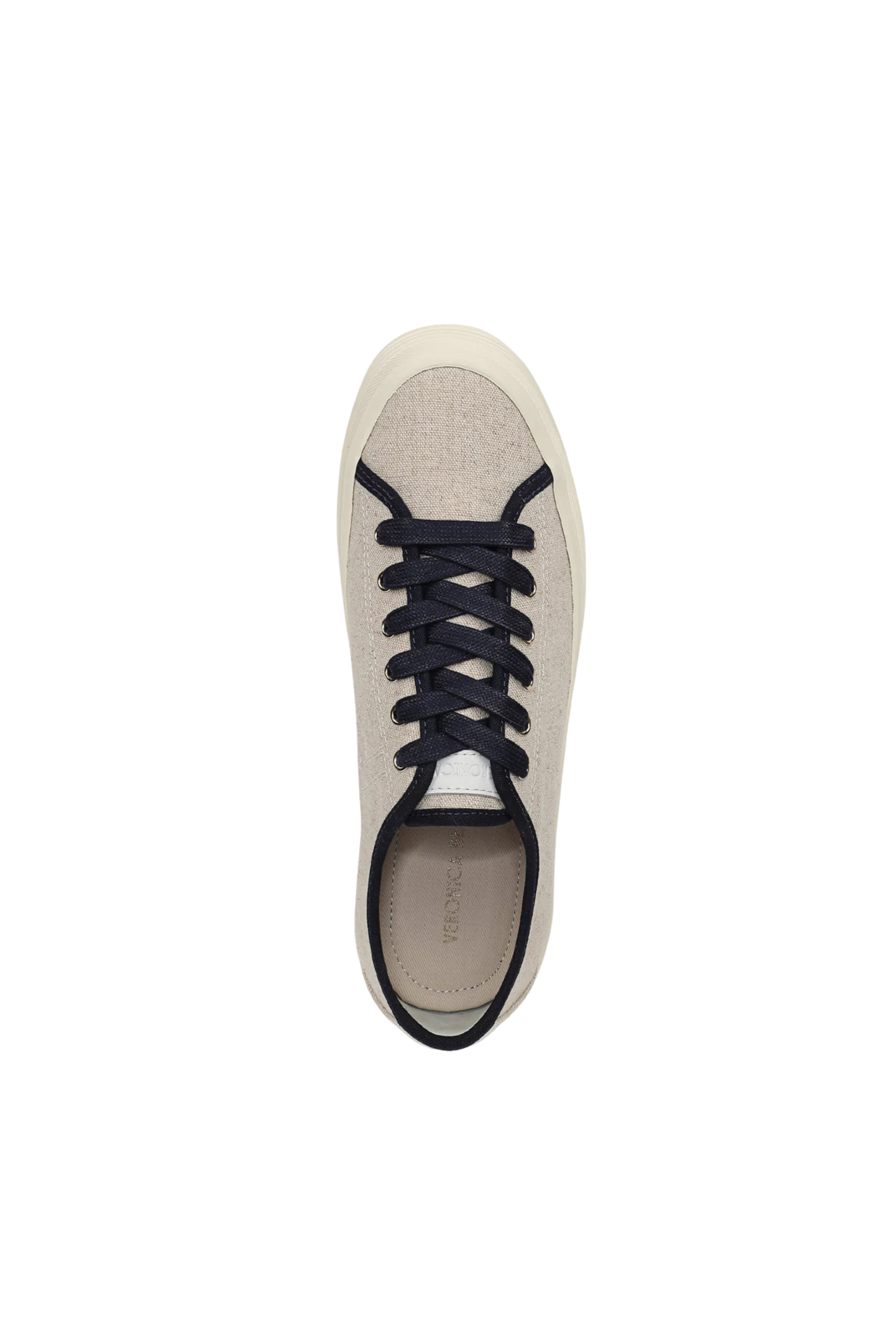 Veronica Beard Truett Sand/Navy Canvas Sneaker