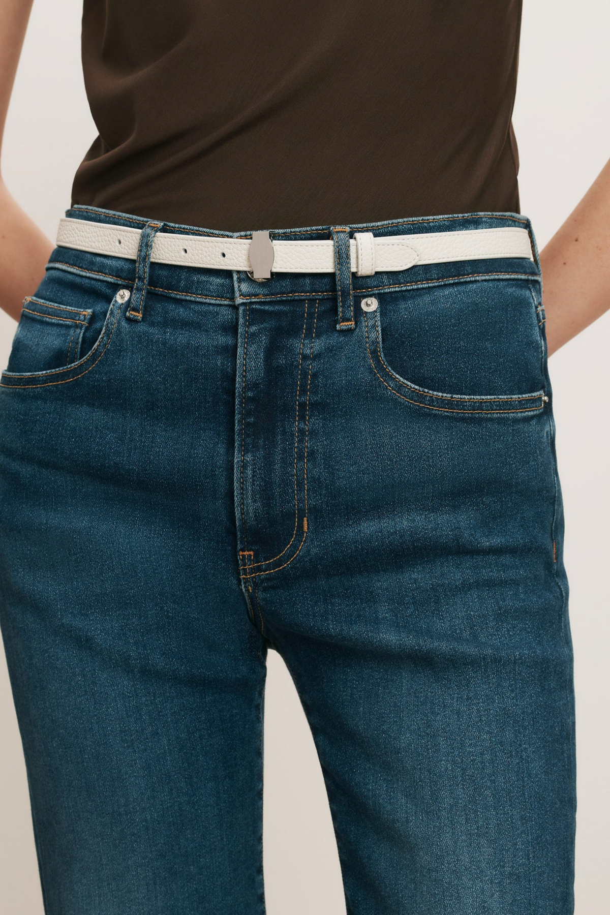 Veronica Beard Dash Belt in Off White