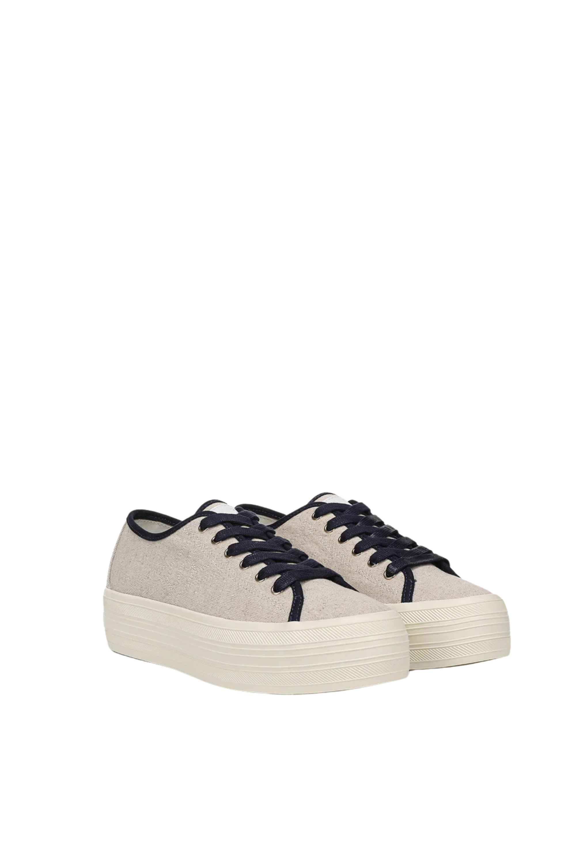 Veronica Beard Truett Sand/Navy Canvas Sneaker