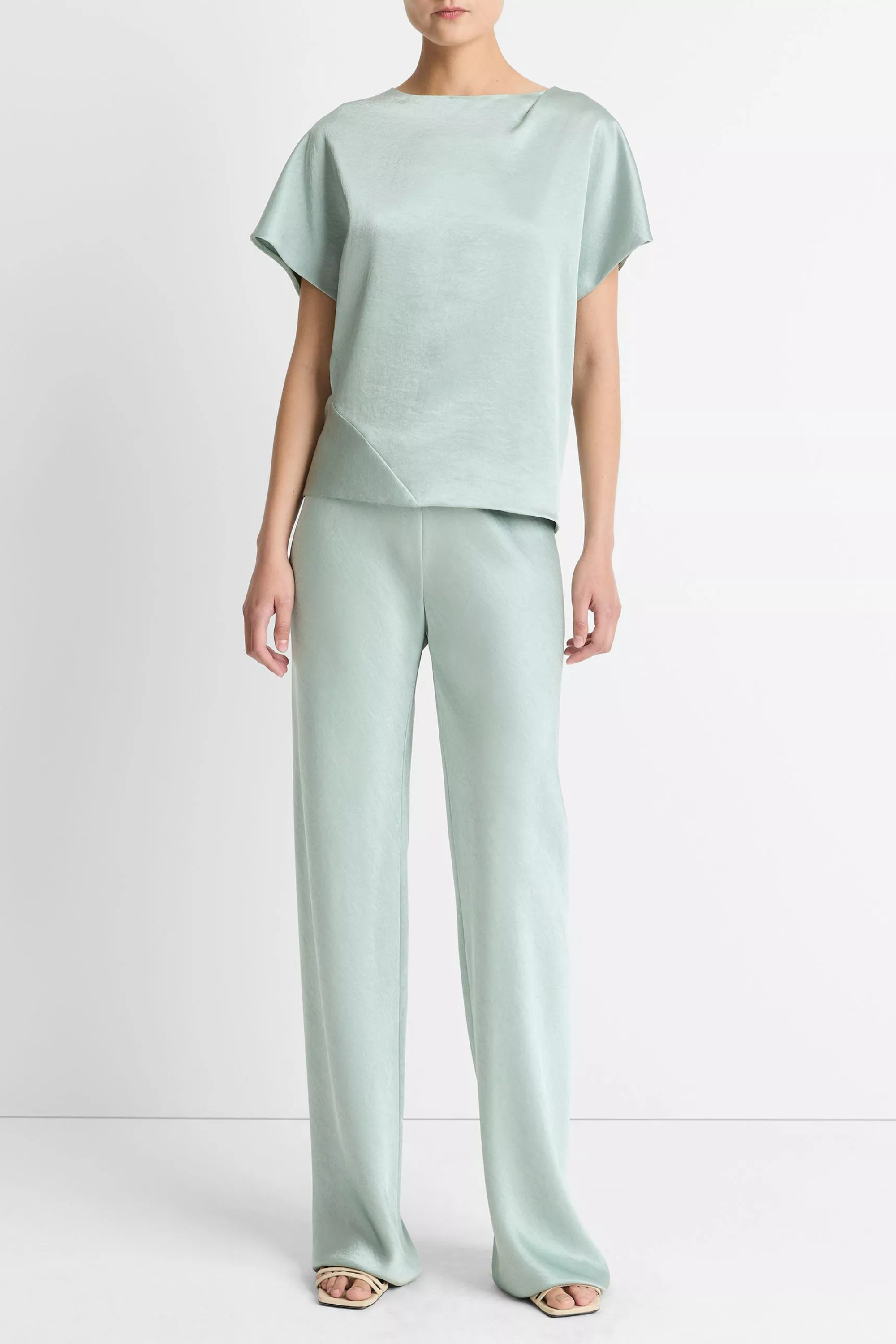 Vince High Waist Satin Bias Pant