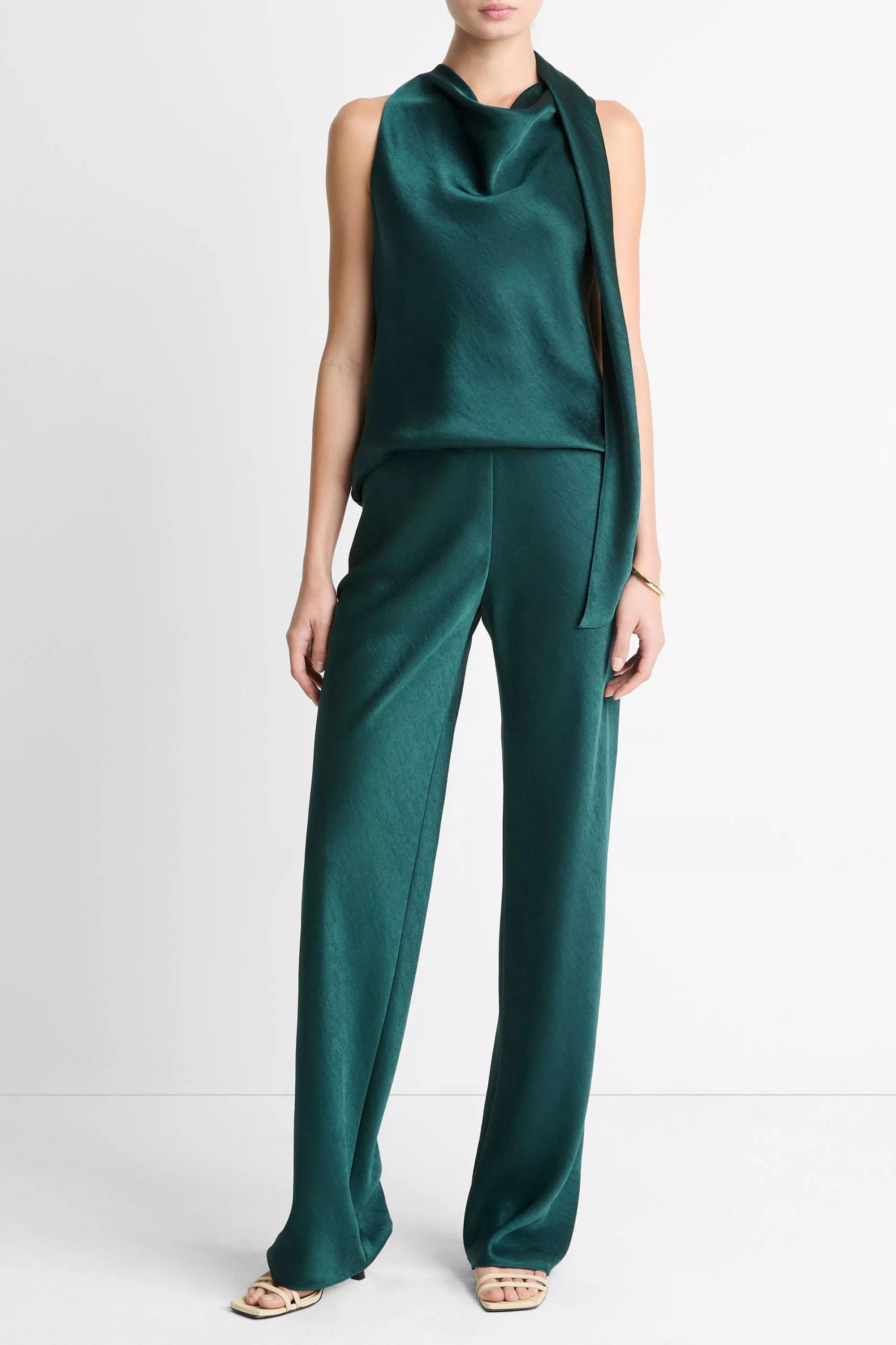 Vince High Waist Satin Bias Pant