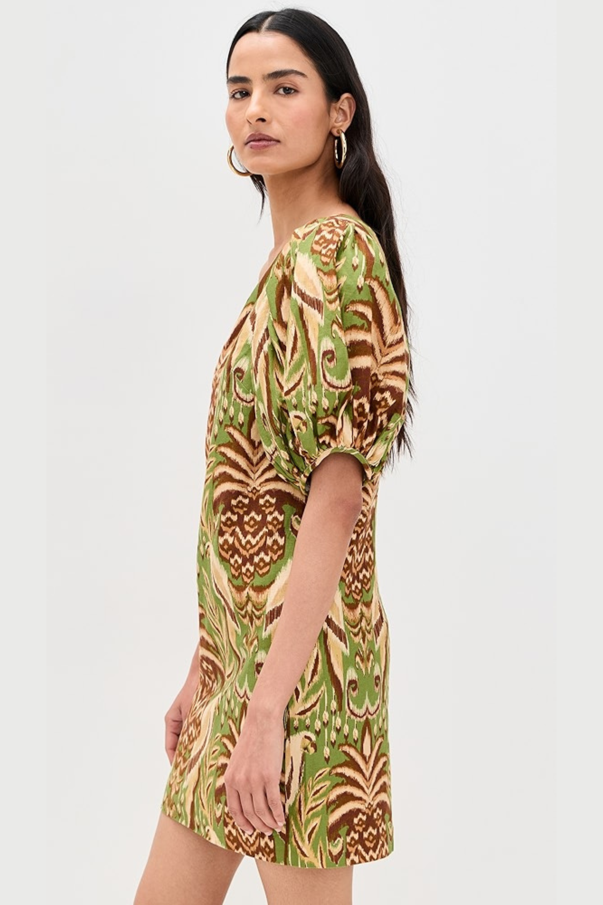 Farm Rio One Shoulder Buttoned Dress