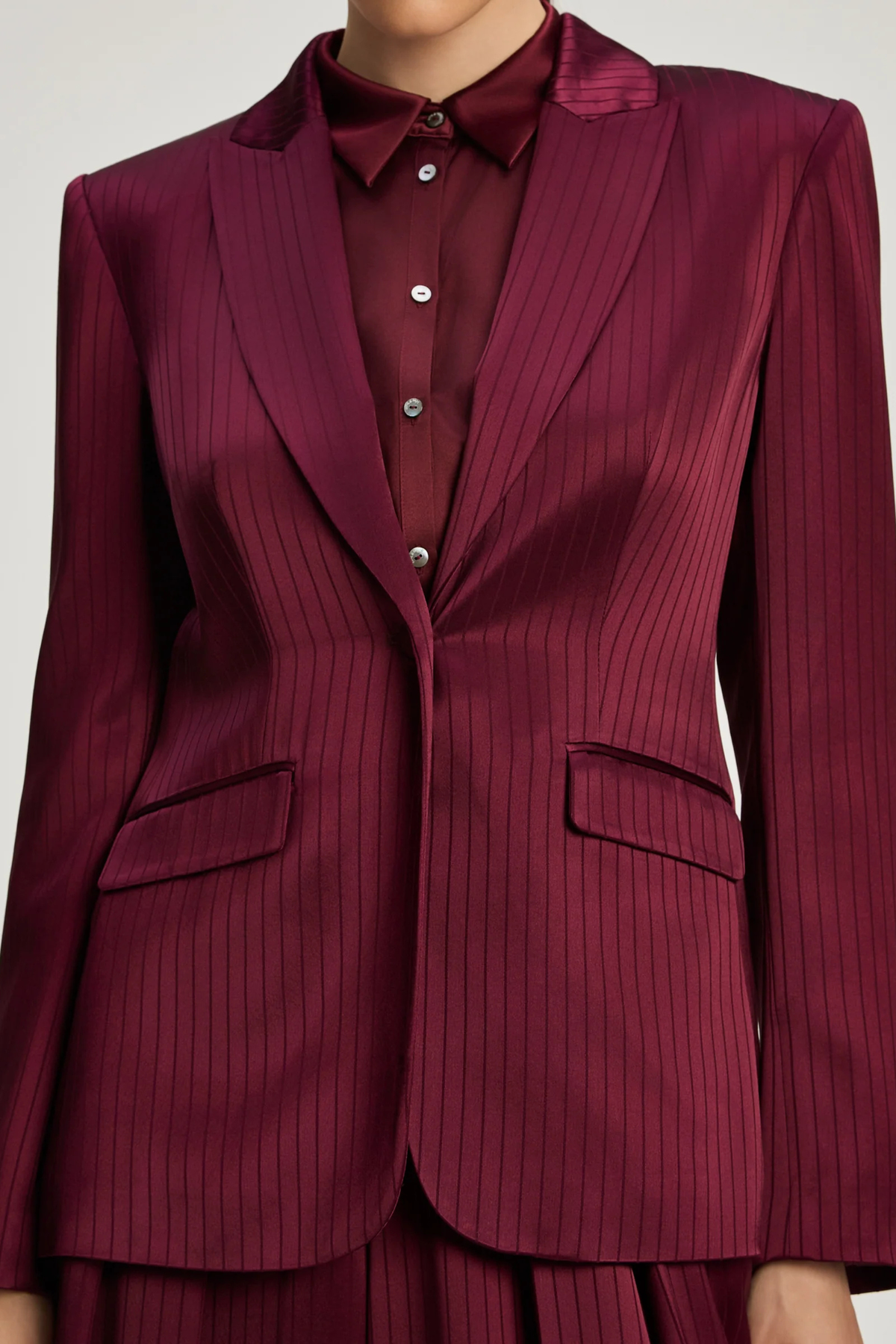 Cinq a Sept Georgia Satin Stripe Cheyenne Blazer