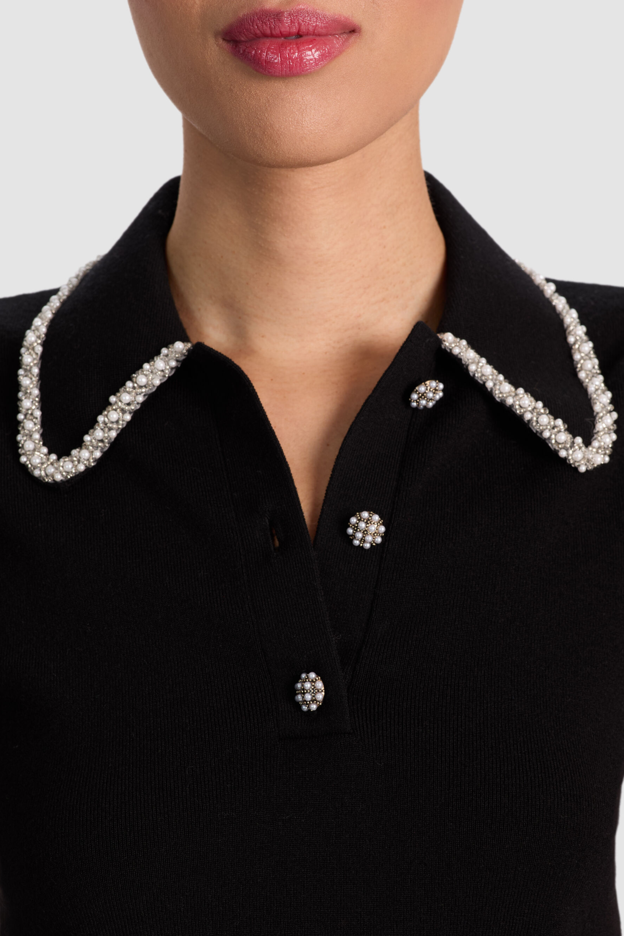 Alice + Olivia Ramona Embellished Polo