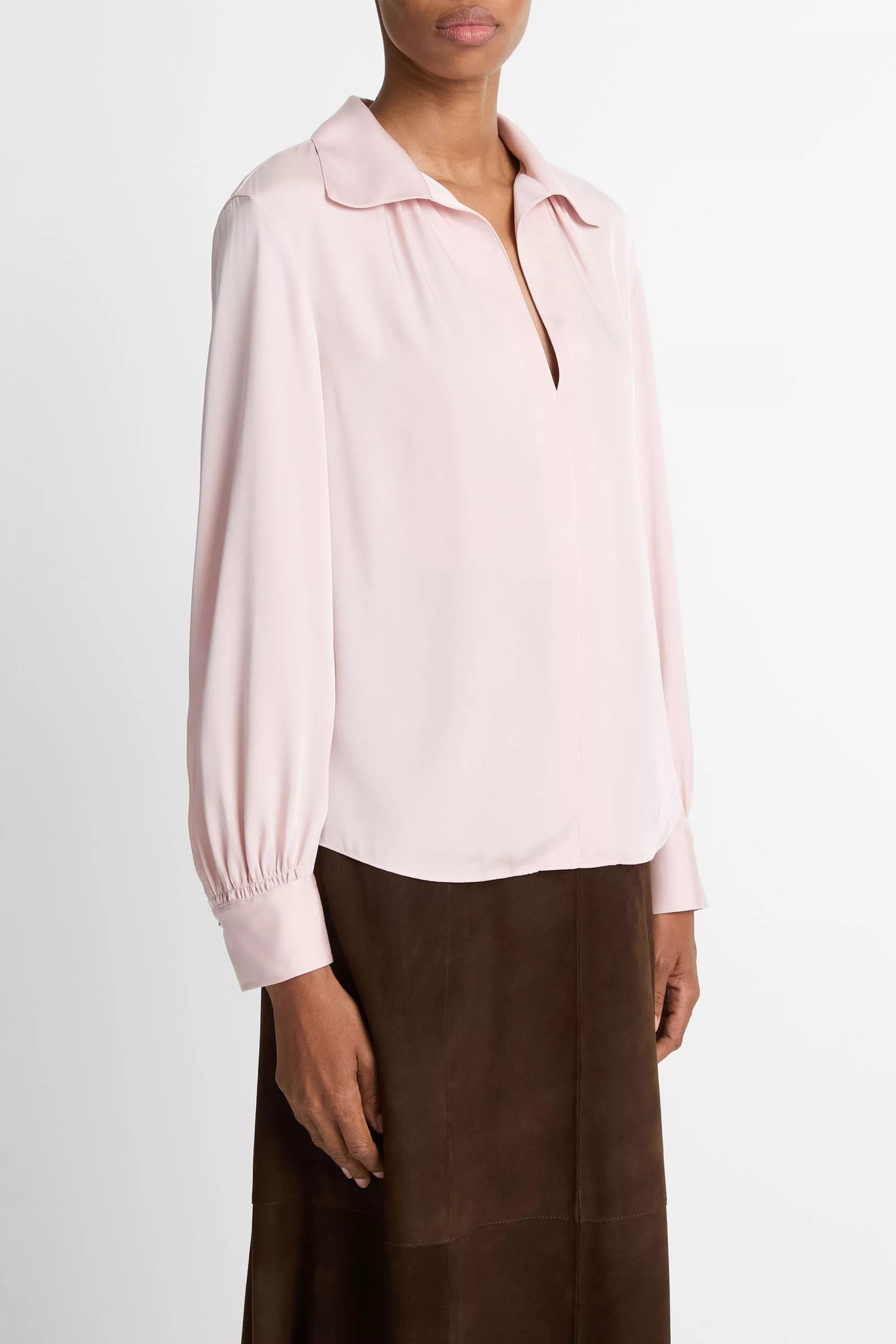 Vince Placed Smocked Blouse