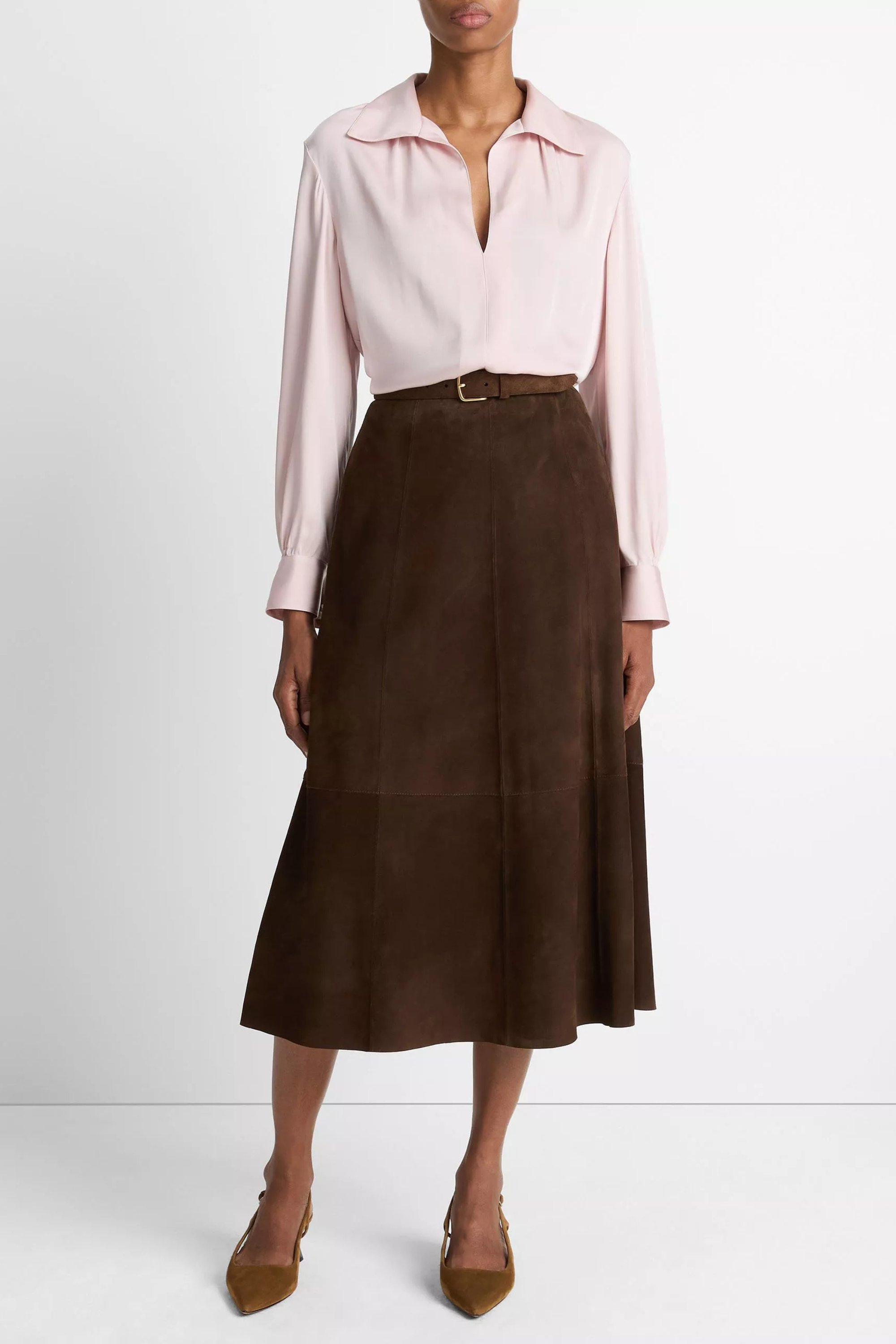 Vince Placed Smocked Blouse
