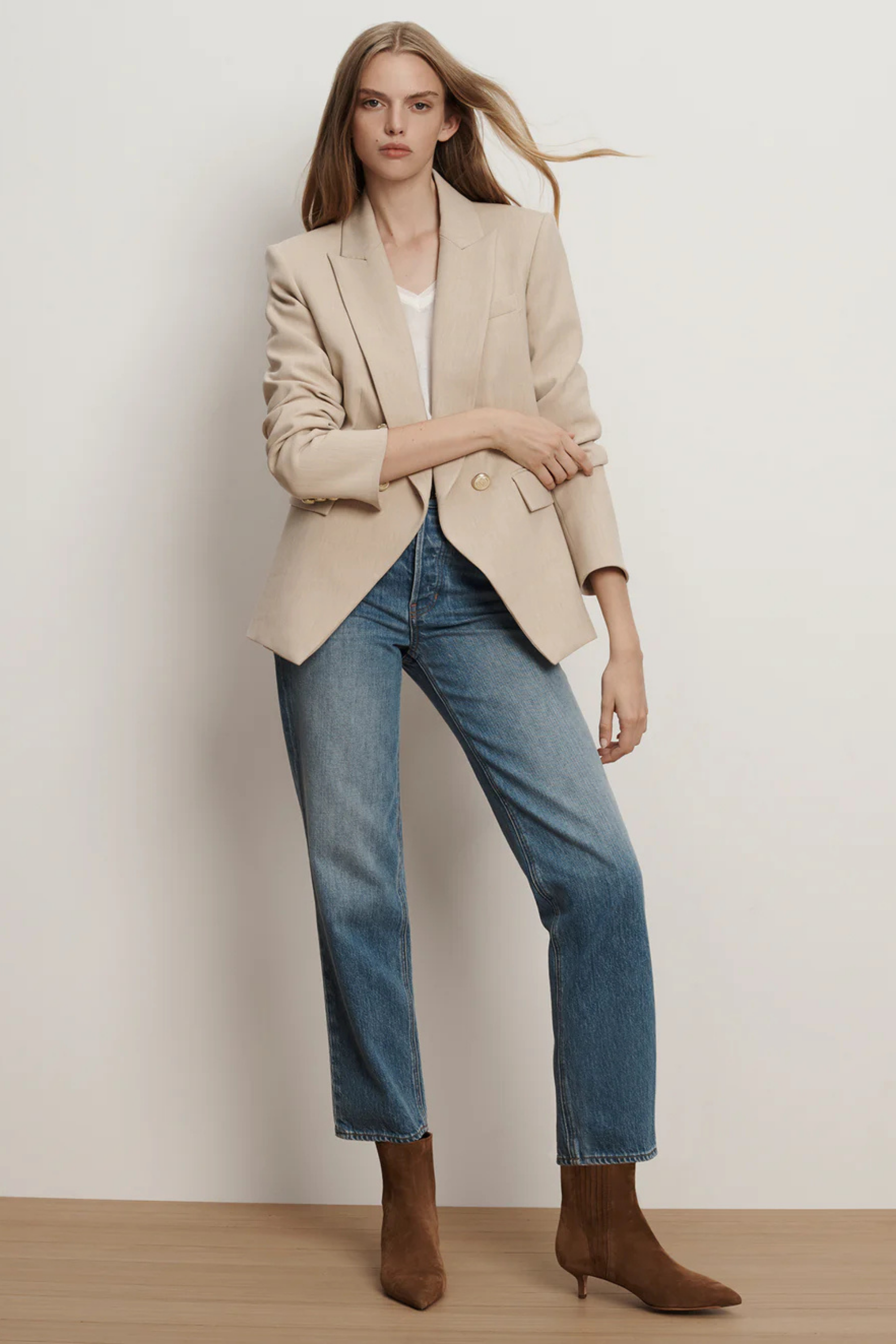 Veronica Beard Miller Dickey Jacket Heathered Sand