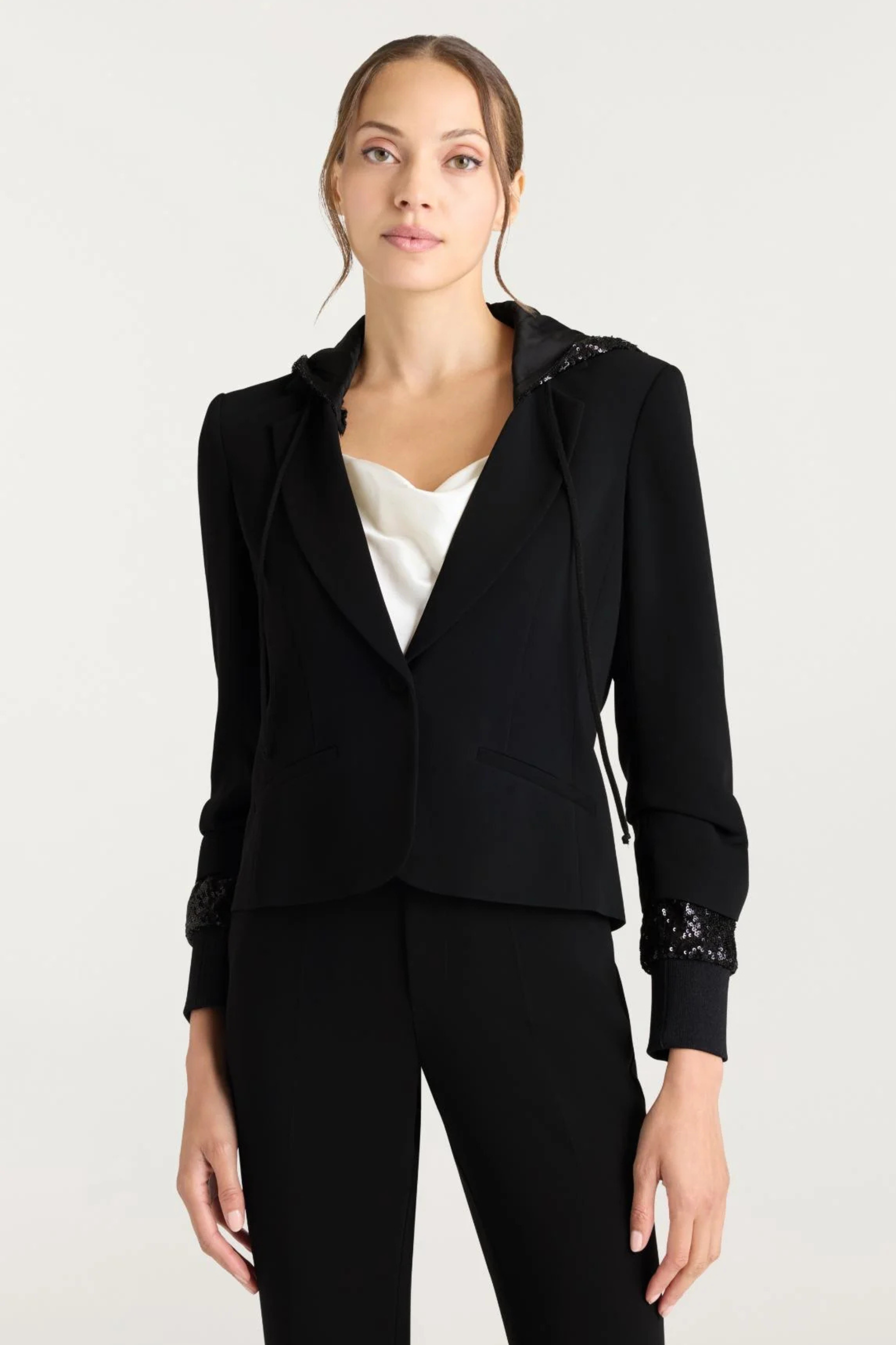 Cinq a Sept Sequin Hooded Le Petit Khloe