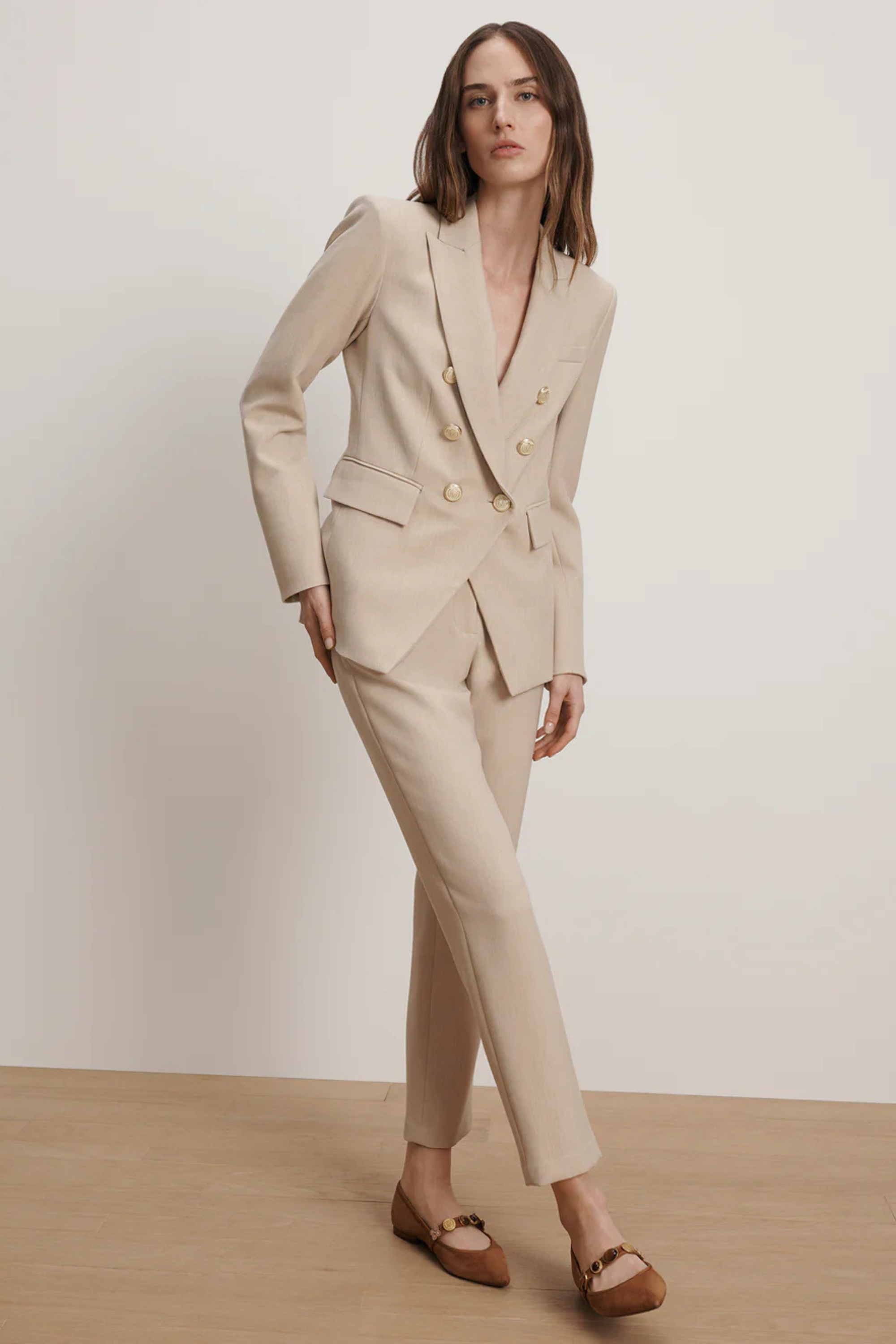 Veronica Beard Miller Dickey Jacket Heathered Sand