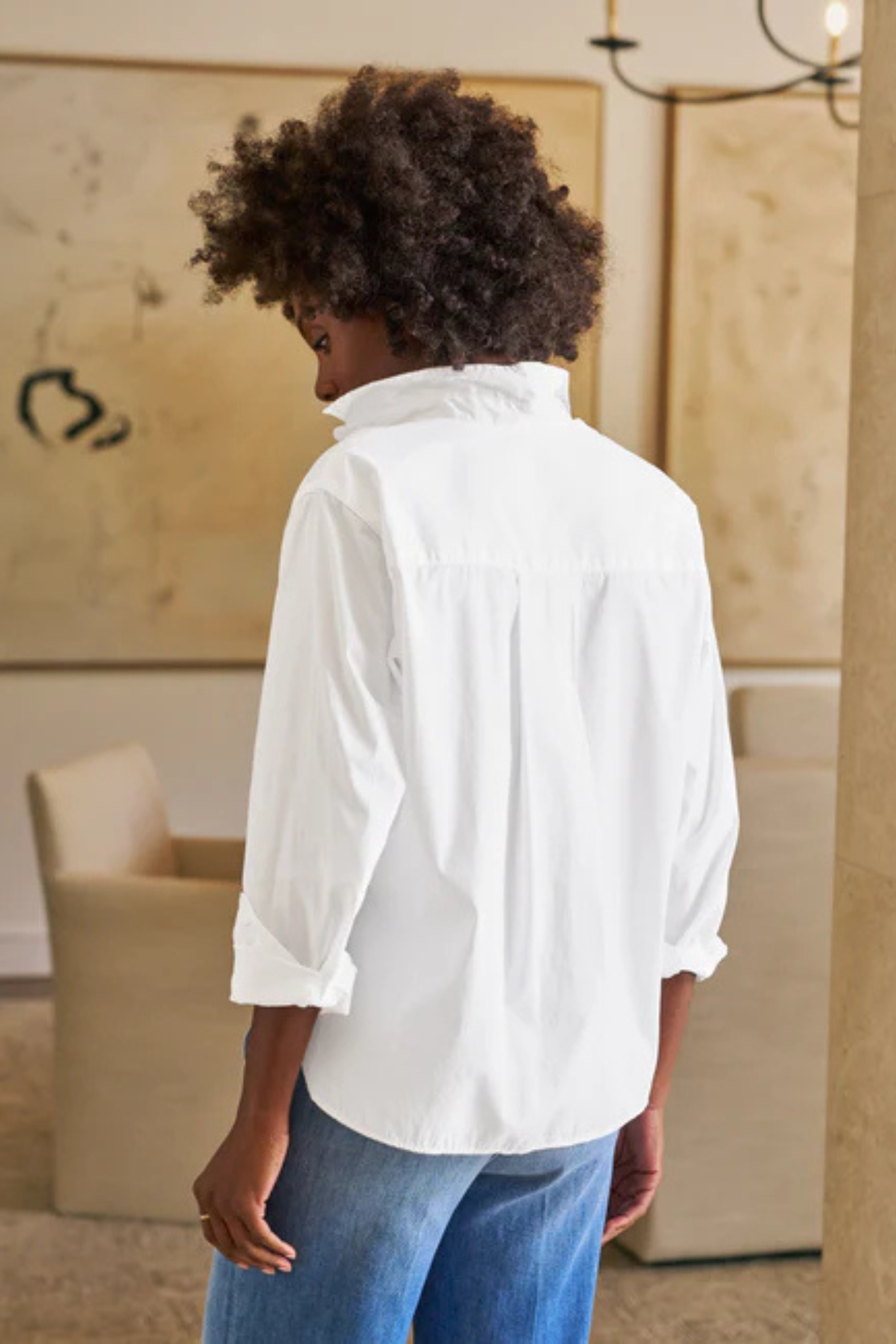Frank & Eileen Silvio Untuckable Button-Up in White