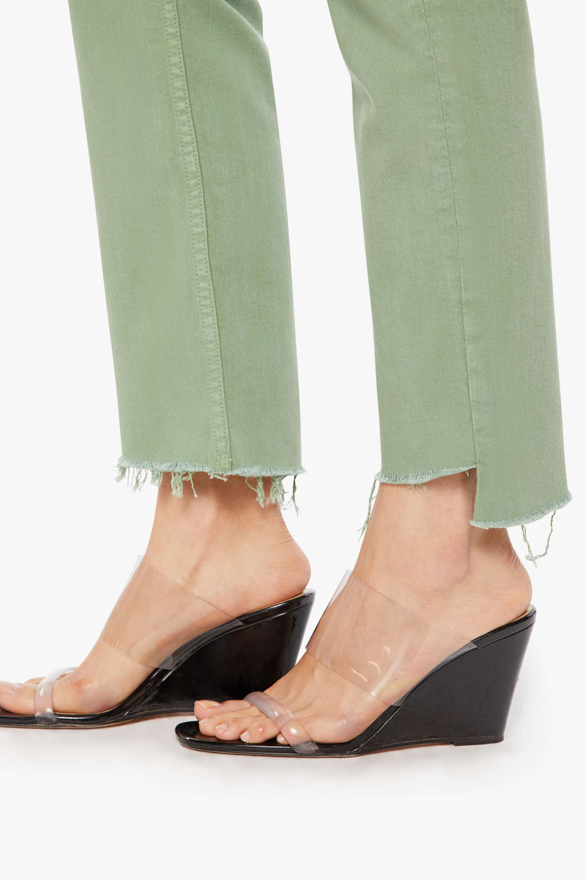 Mother Hi Waist Rider Ankle Step Fray
