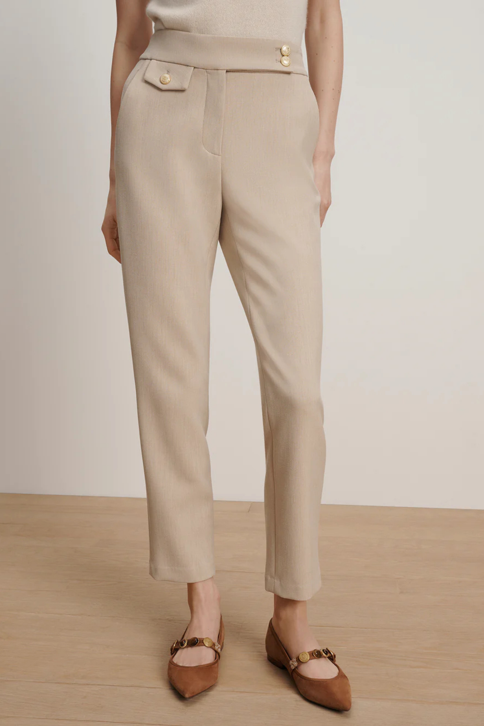 Veronica Beard Renzo Pant Heathered Sand
