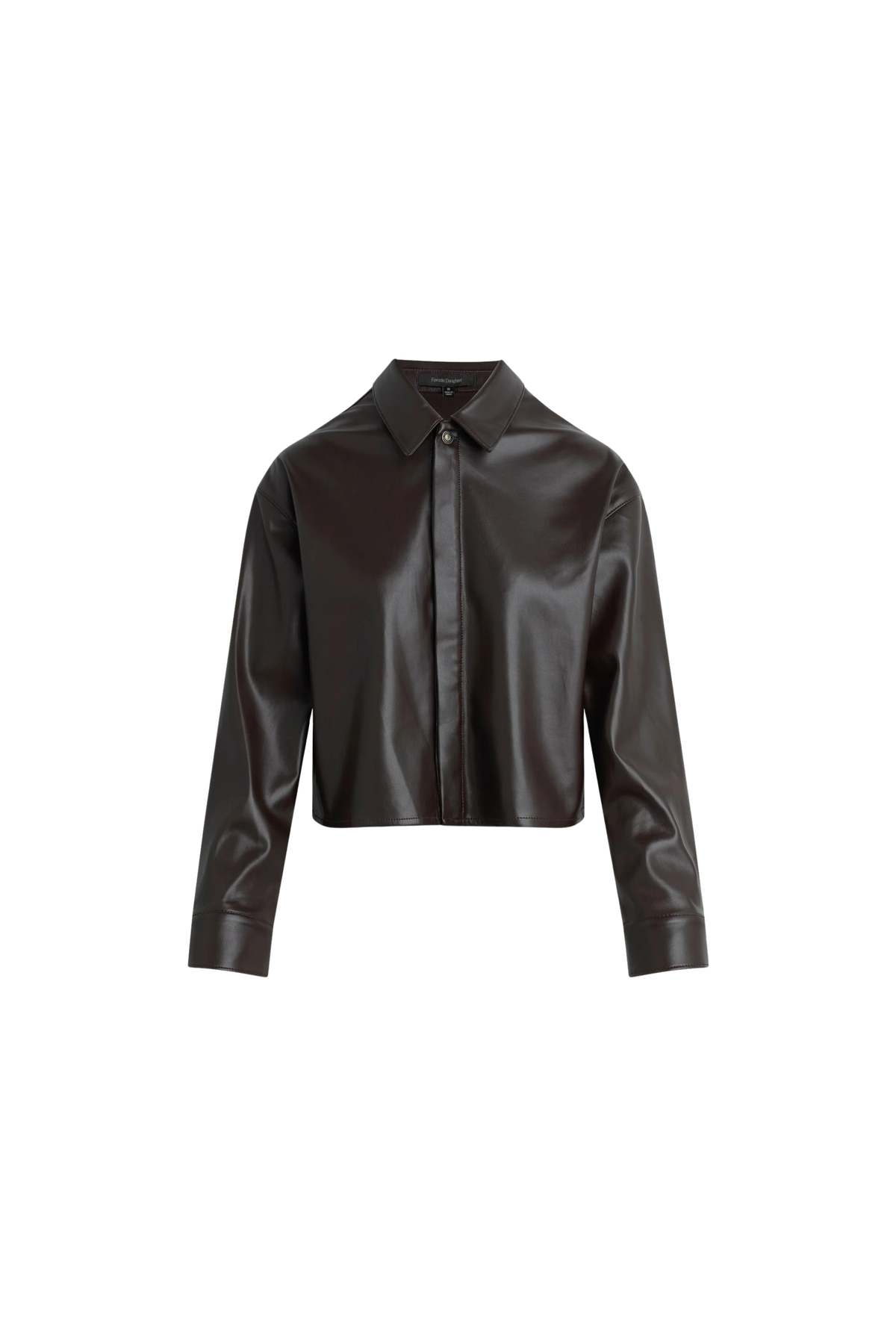 Favorite Daughter The Vegan Leather Cropped Brady Shirt