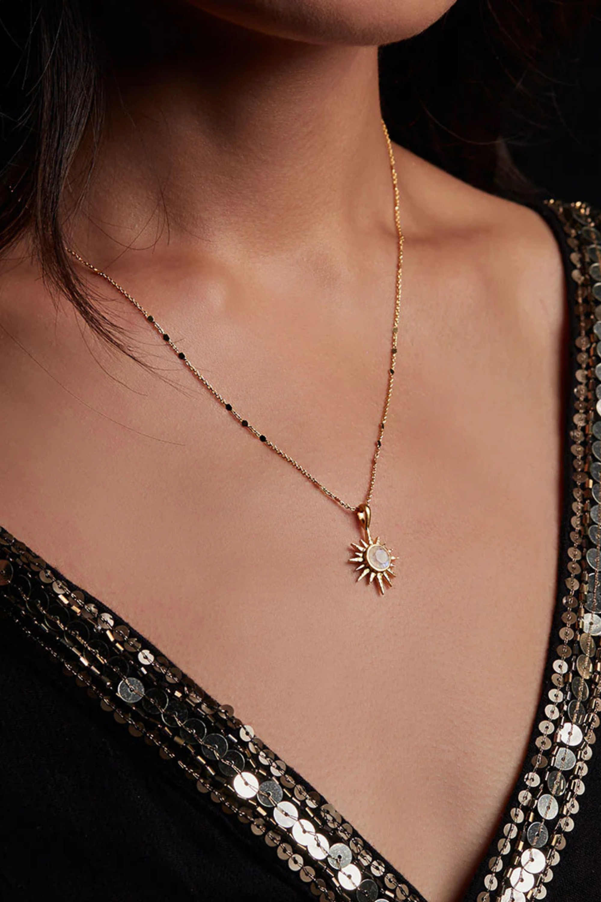 Satya 16" Moonstone North Star Necklace