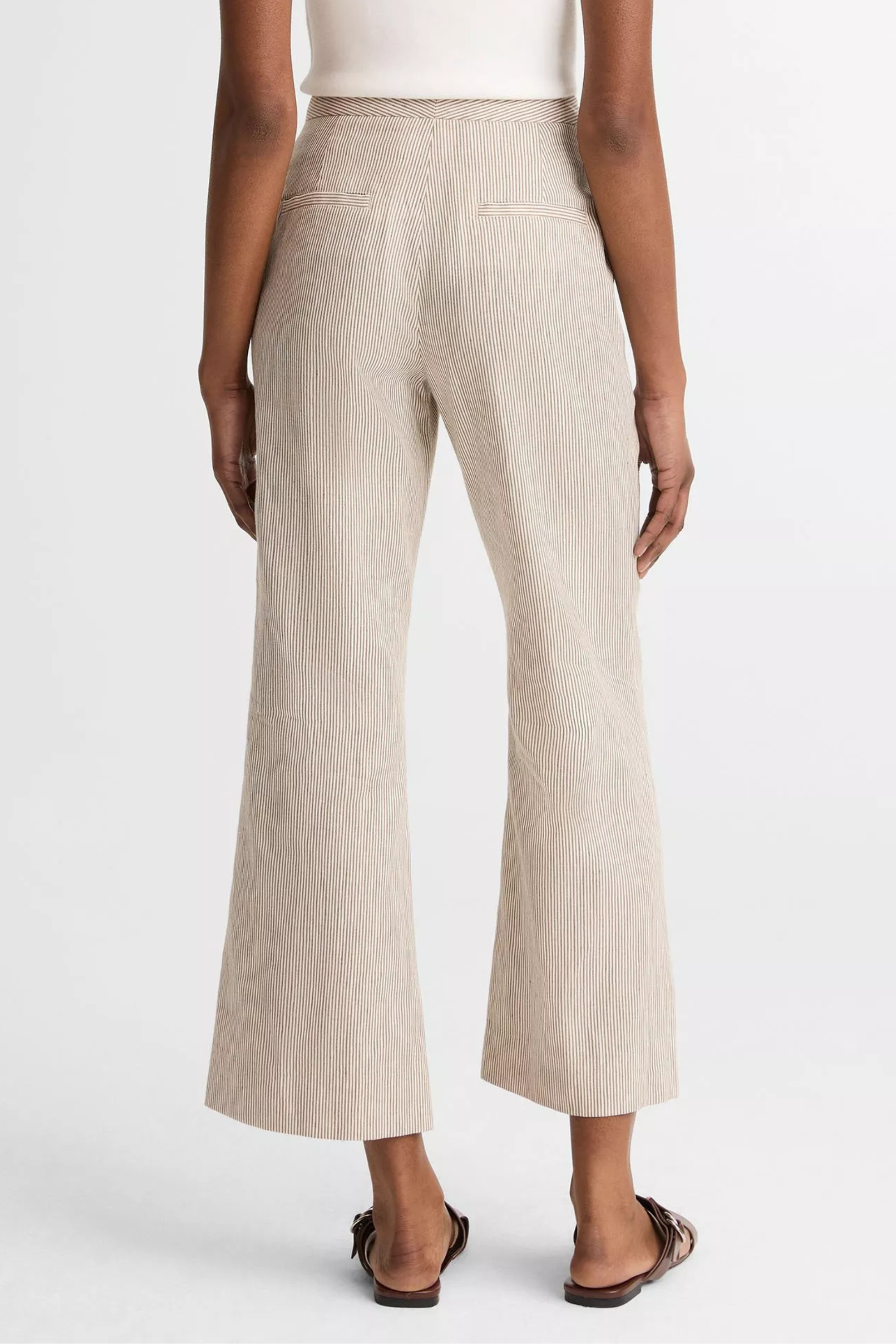 Vince Low Rise Ticking Striped Crop Flare Trouser