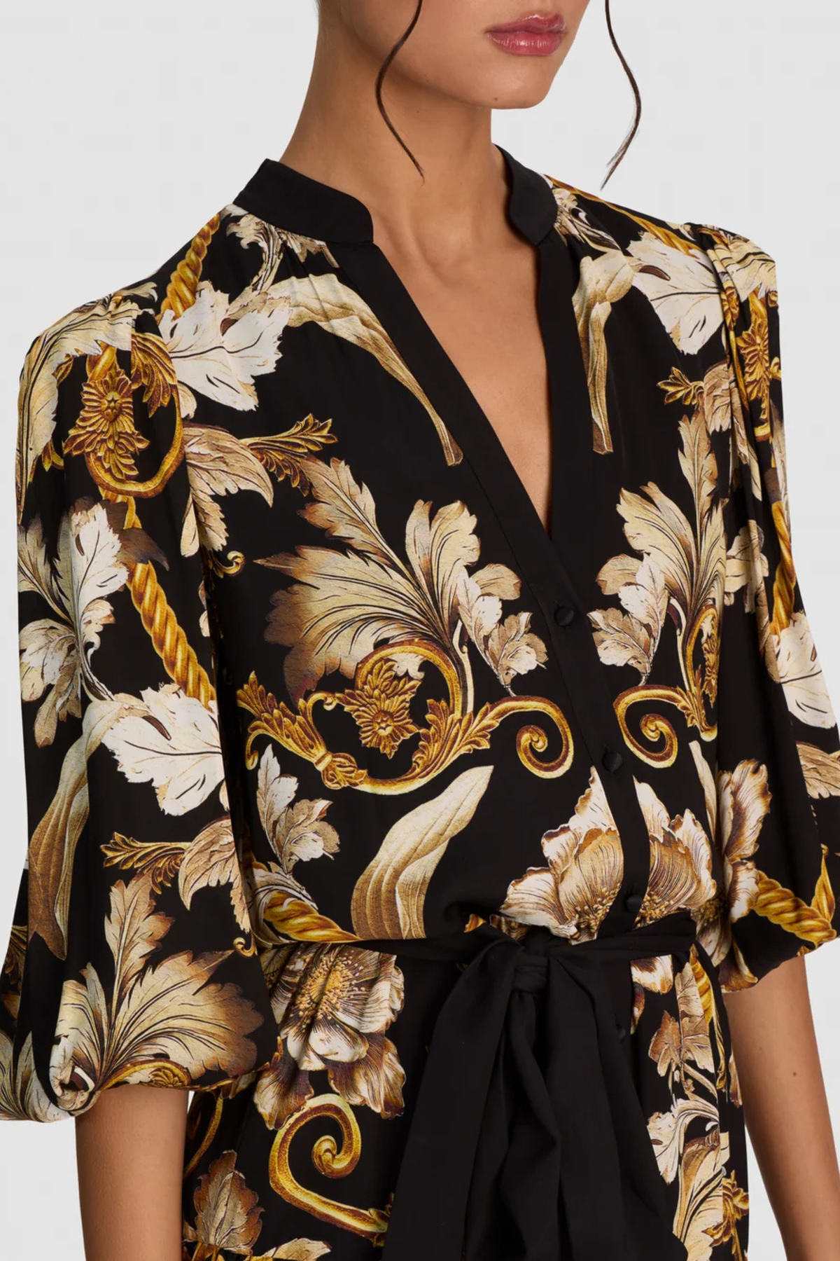Alice + Olivia Antonette Tiered Mini Shirt Dress
