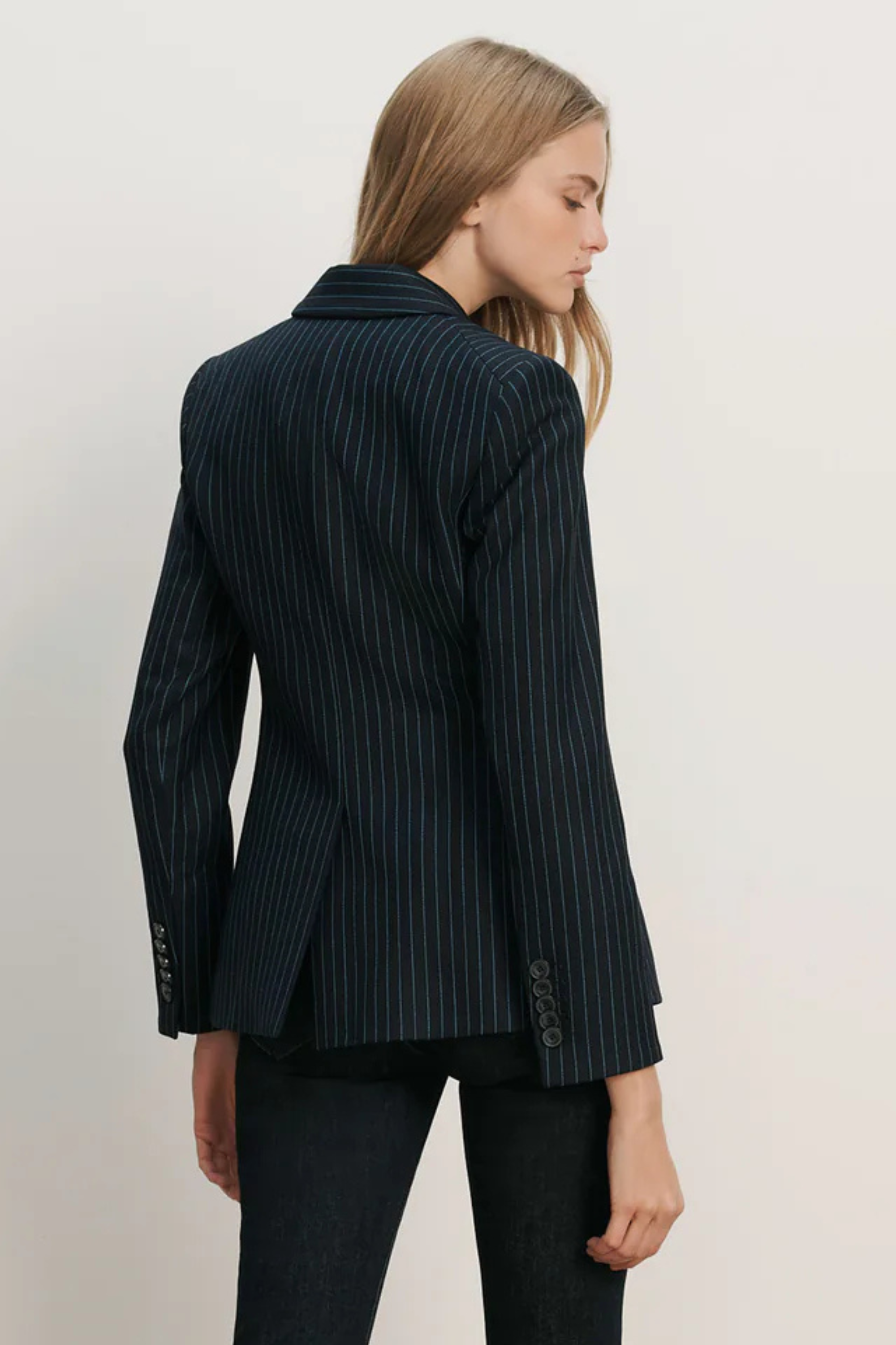 Veronica Beard Miller Dickey Jacket in Pinstripe
