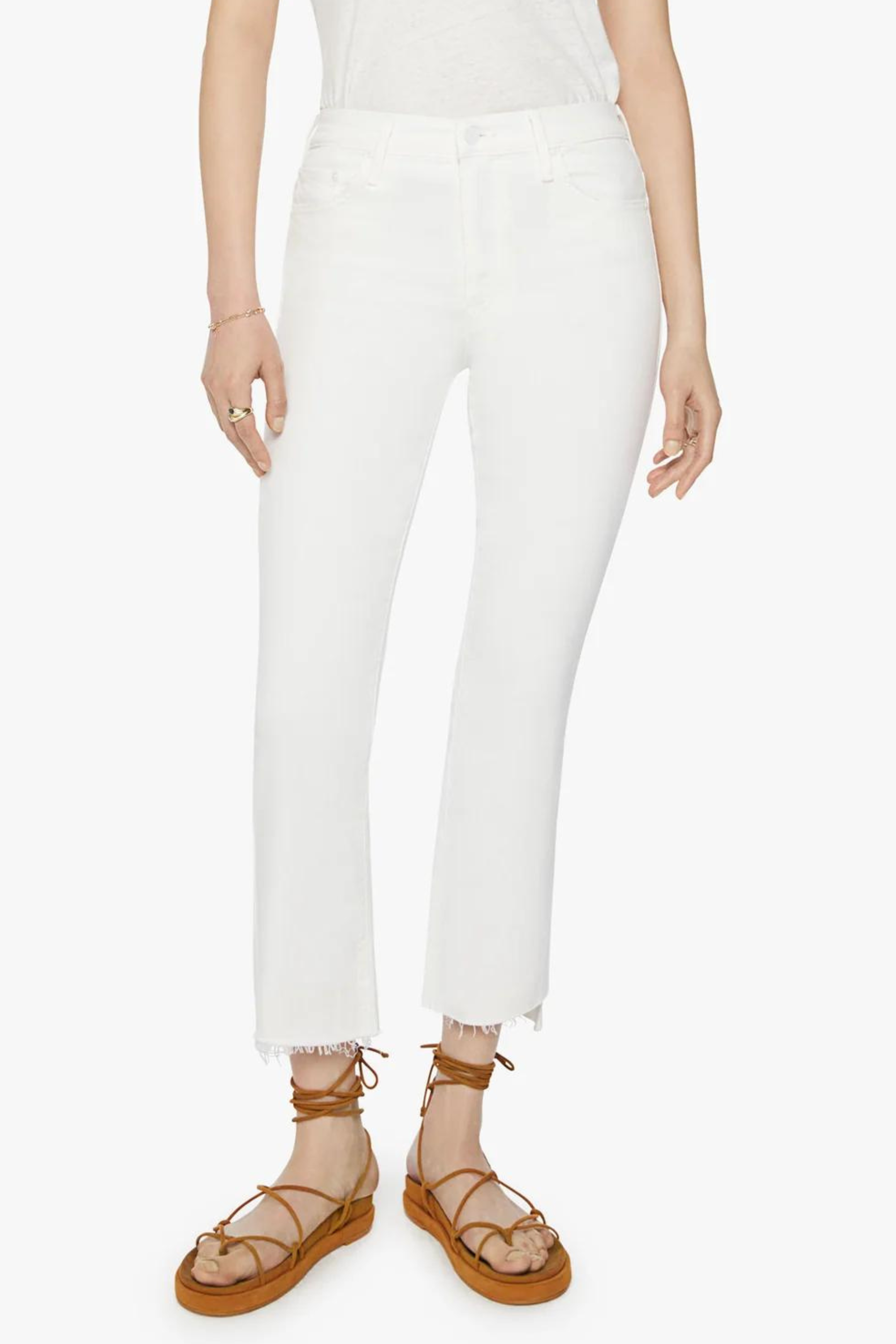 MOTHER マザー NATURAL INSIDER CROP ホワイト 25 | The Insider Crop