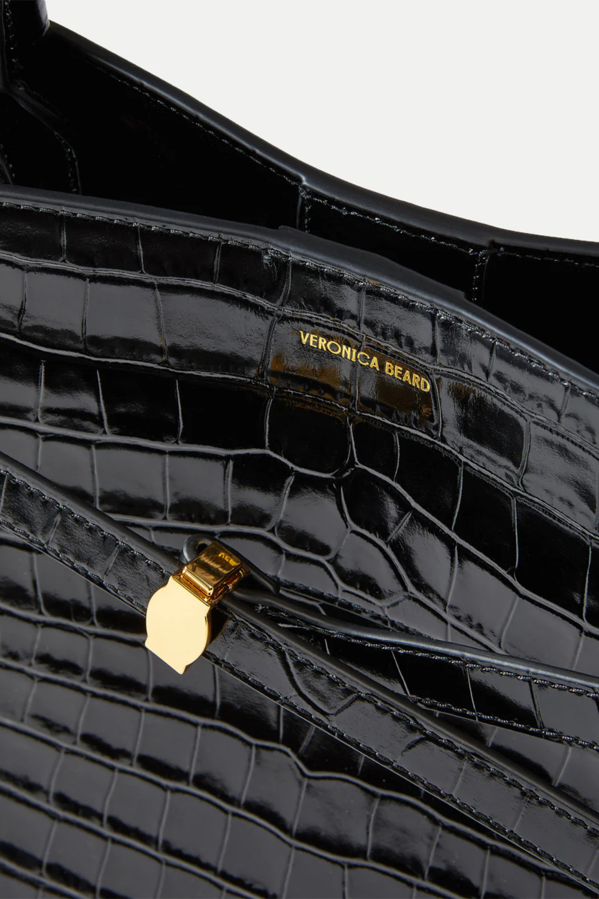 Veronica Beard Large Croc Embossed Dash Bag