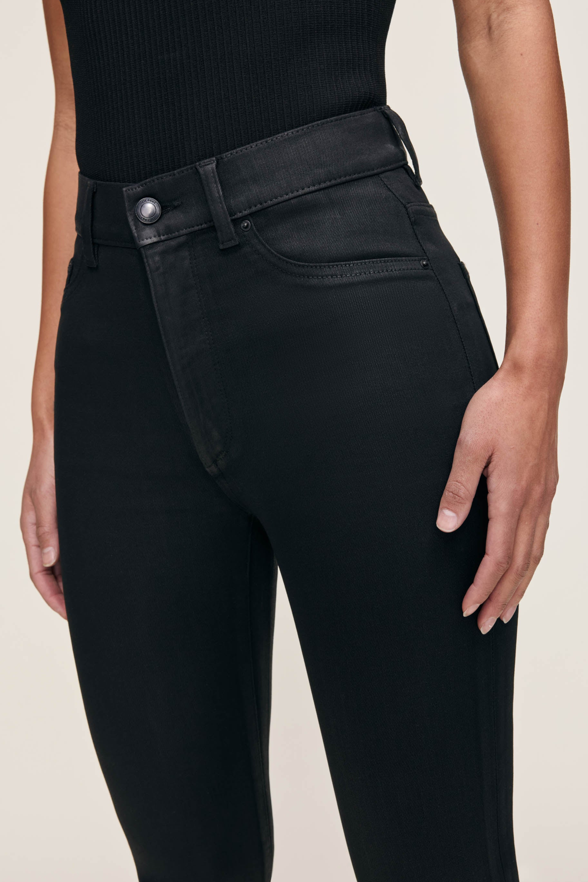 DL1961 Bridget Boot Crop Black Coated