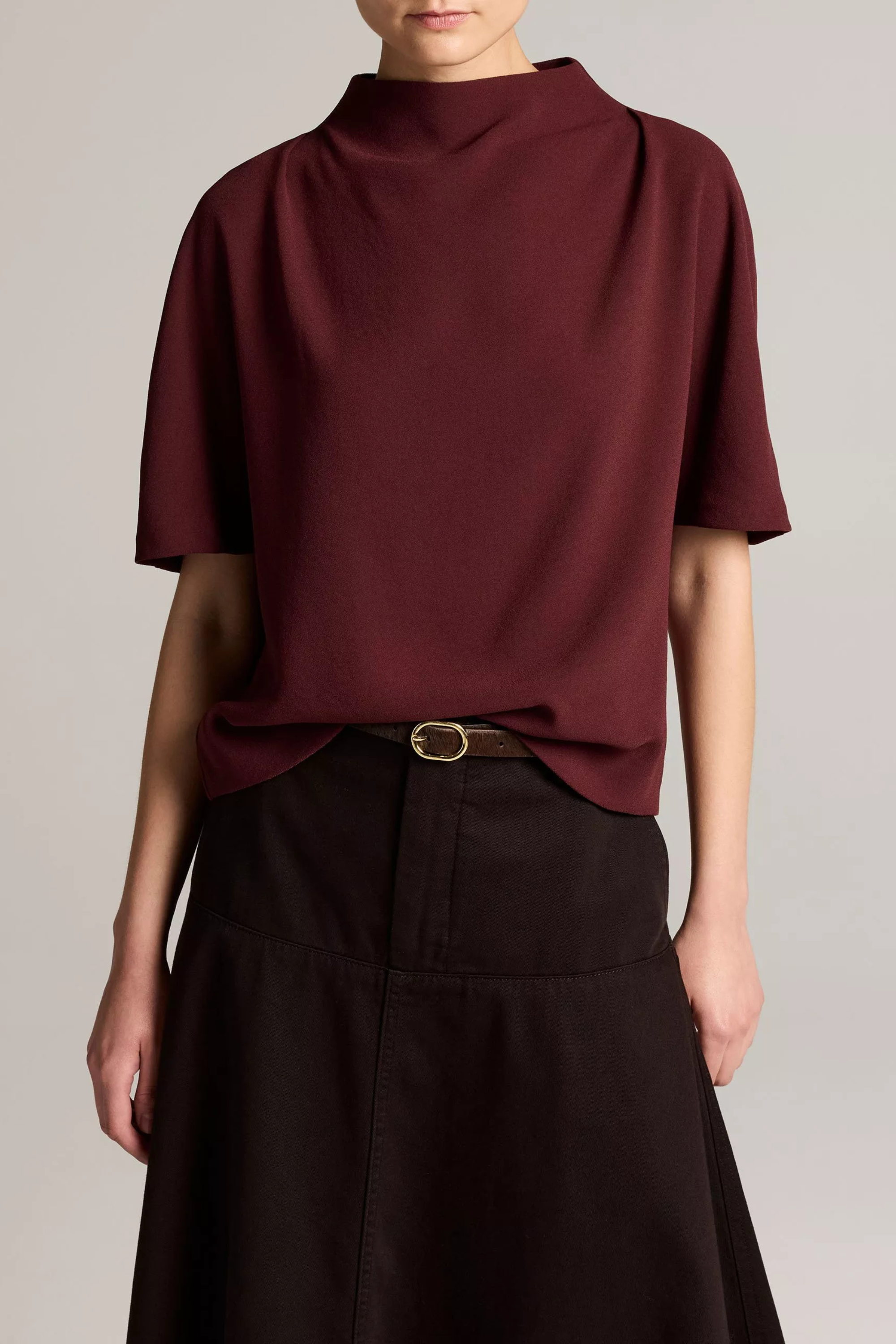 Vince Draped Funnel Nk Top