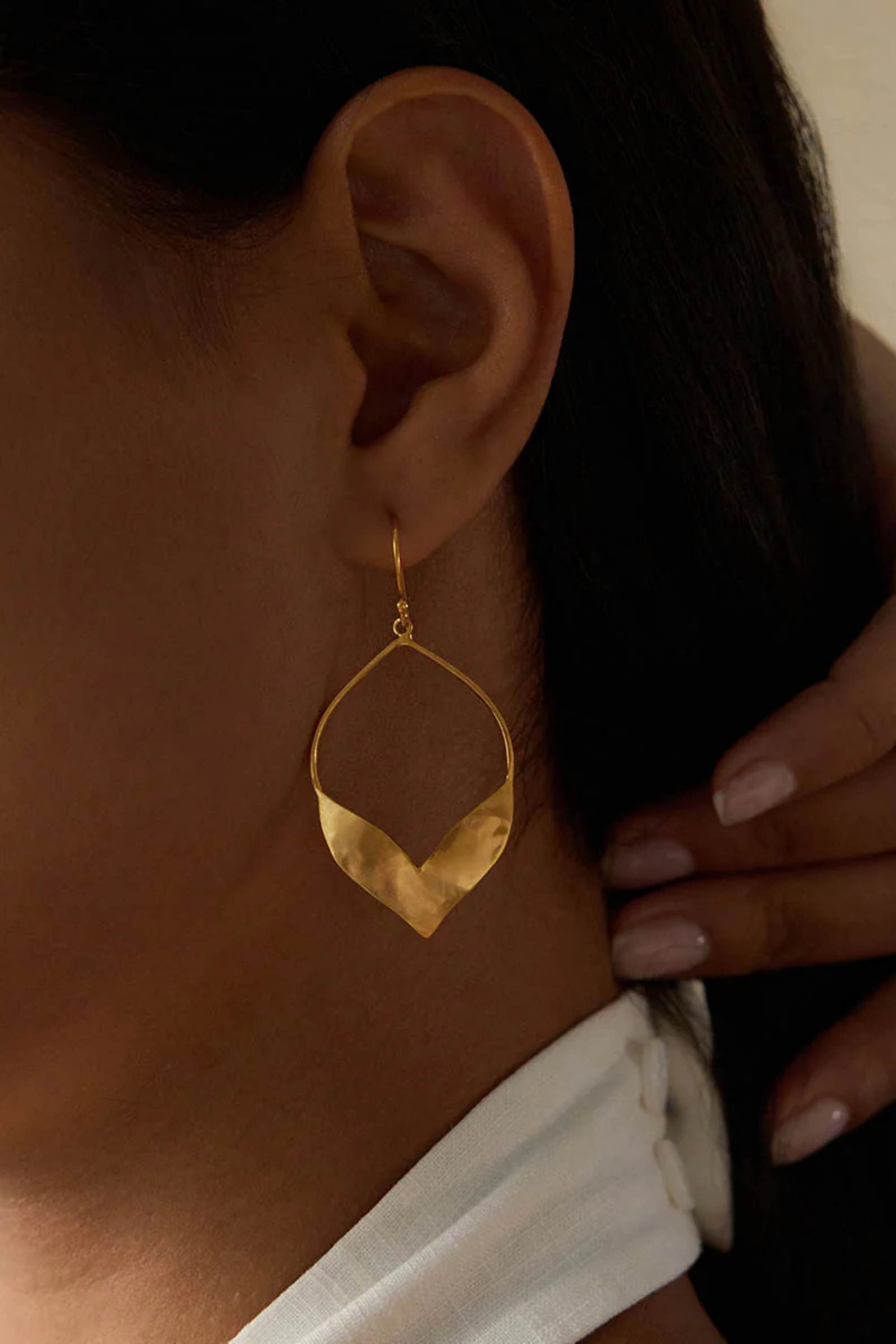 Satya Lotus Petal Hoop Linear Earrings