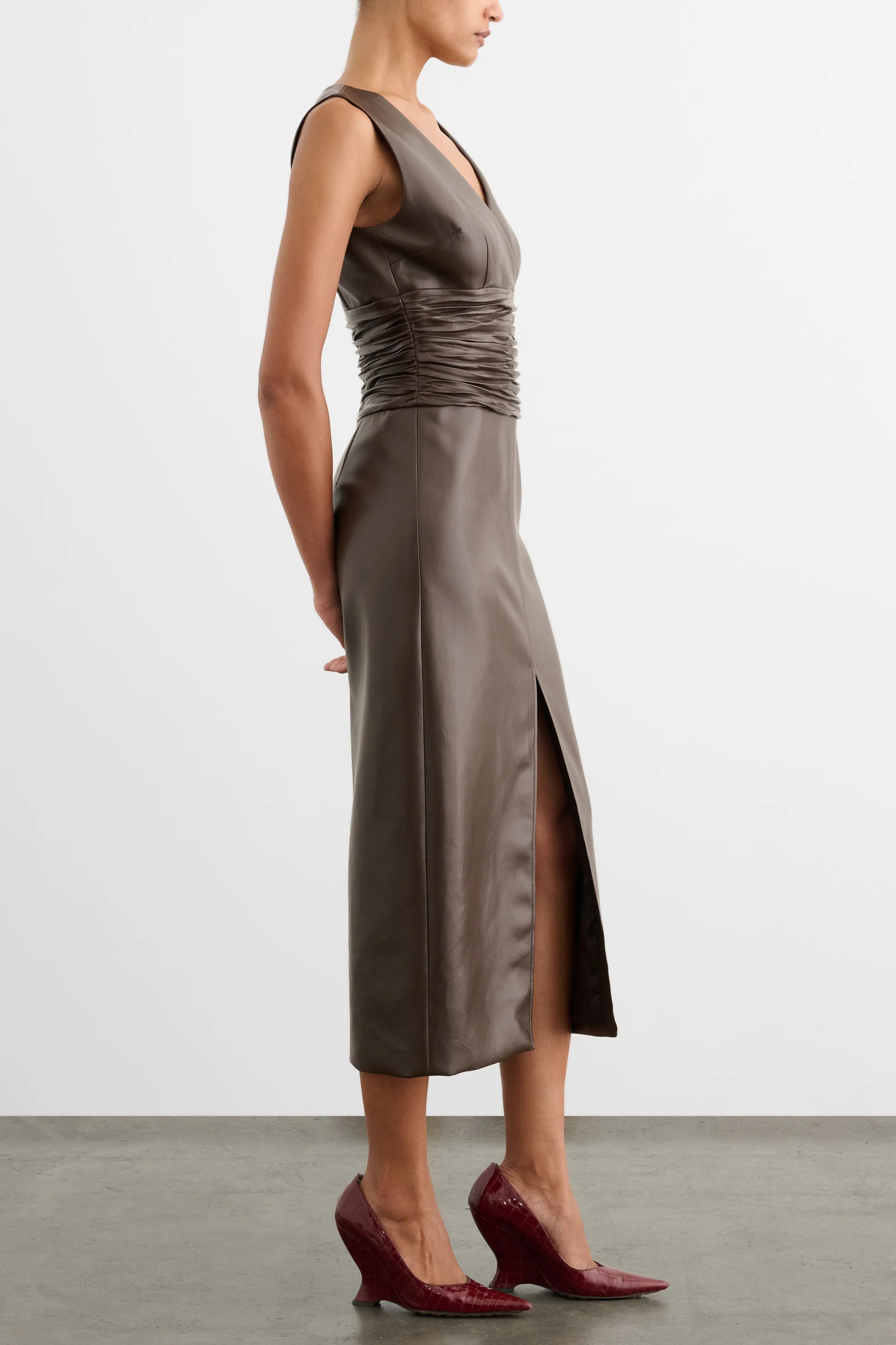 Toccin Fabiana V-Neck Midi Dress