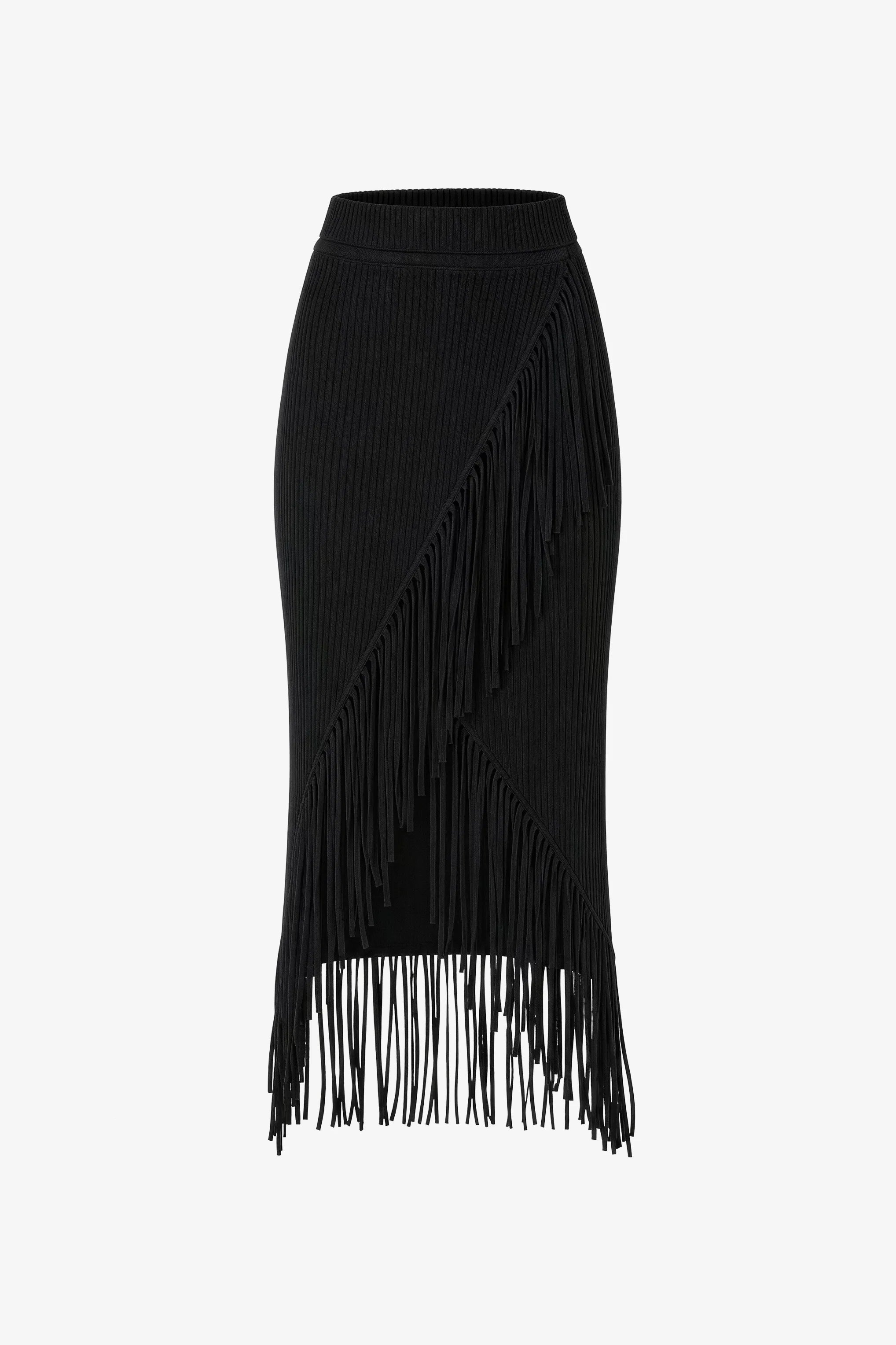 Toccin Giana Assym Fringe Midi Skirt