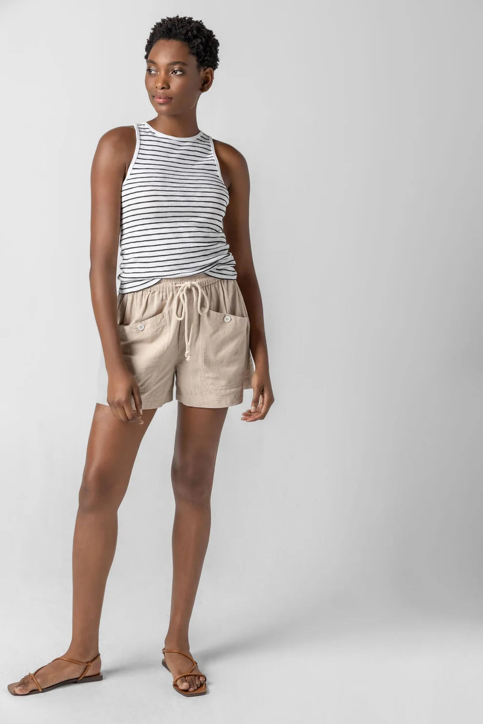Lilla P Striped High Neck Tank
