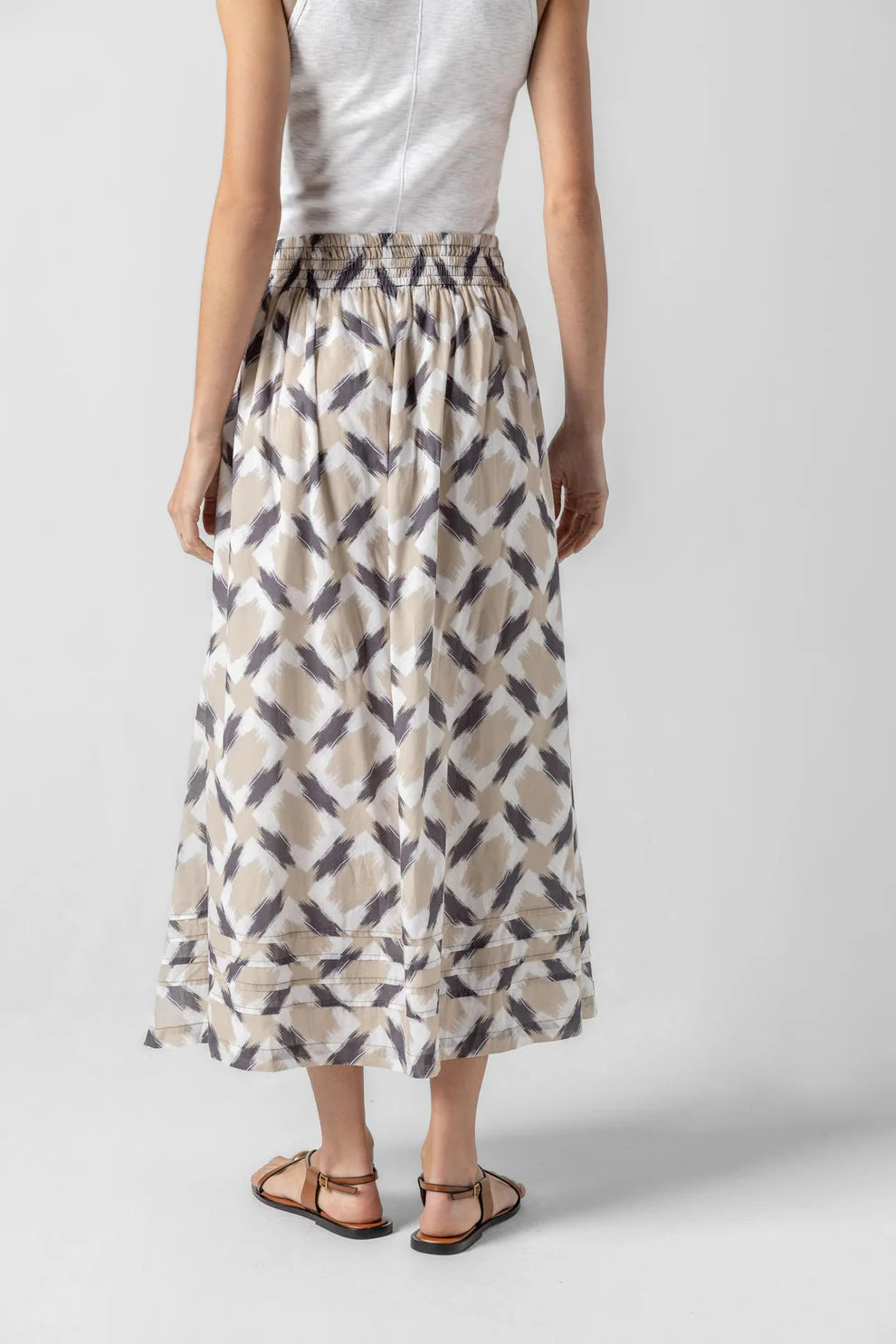 Lilla P Shirred Elastic Waist Skirt