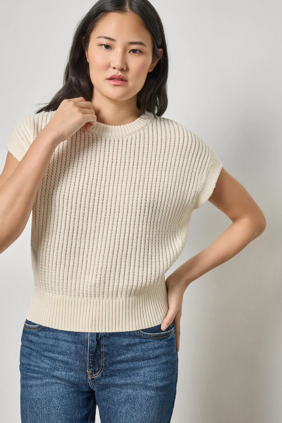 Lilla P Textured Wedge Sweater