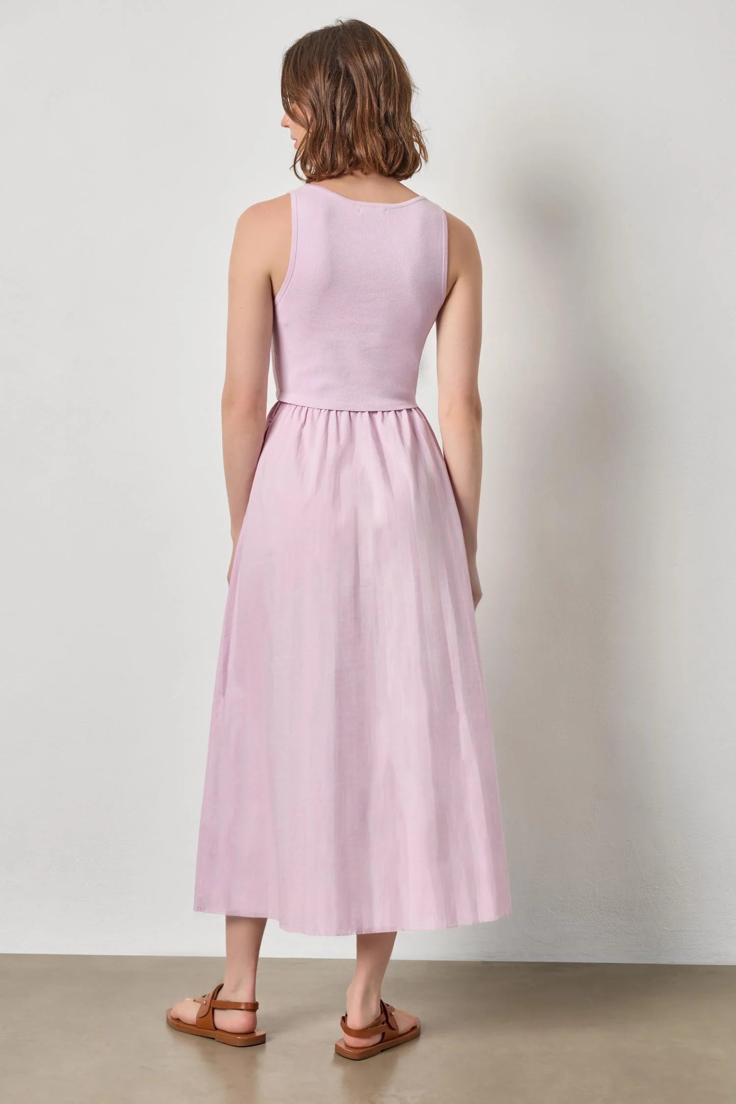 Lilla P Mixed Media Scoop Neck Dress