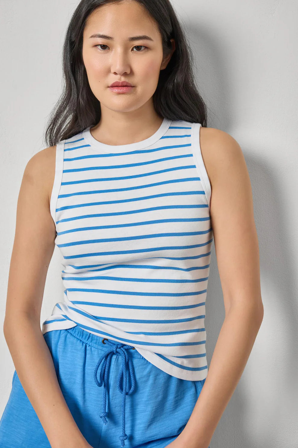 Lilla P Rib Stripe High Neck Tank