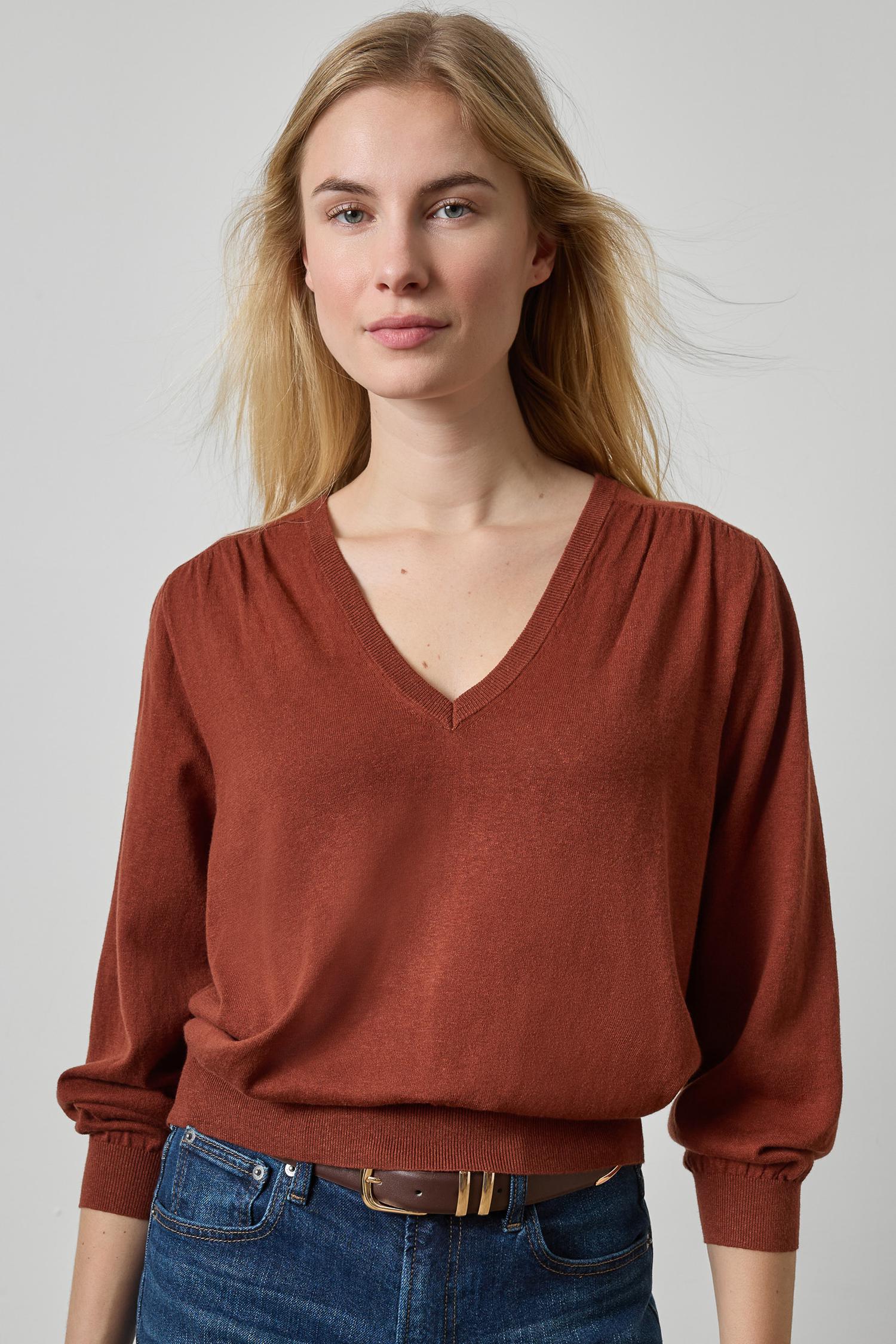 Lilla P V-Neck Blouson Sweater