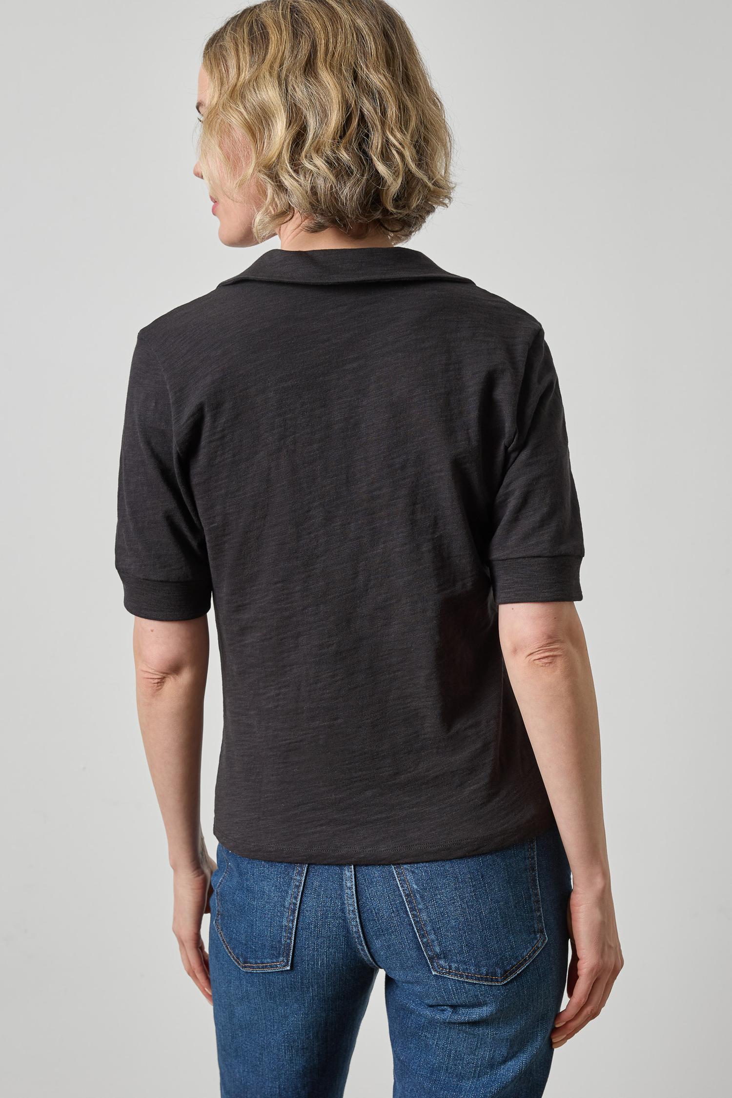 Lilla P Elbow Sleeve Collared Split Neck