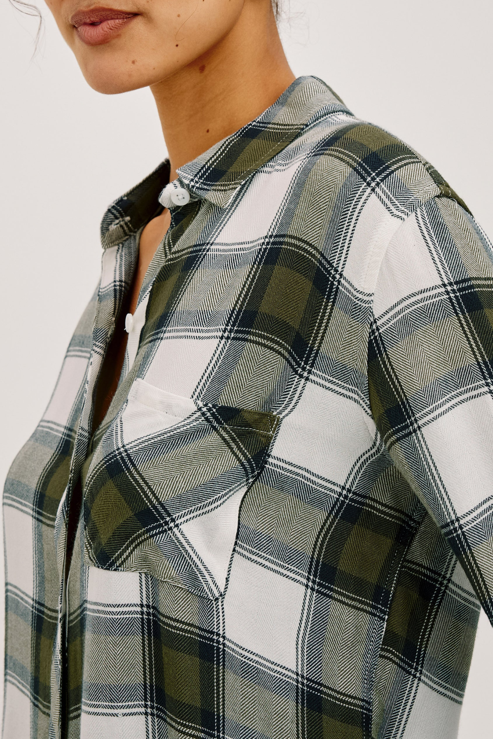 Rails Hunter Blouse in Olive Ivory