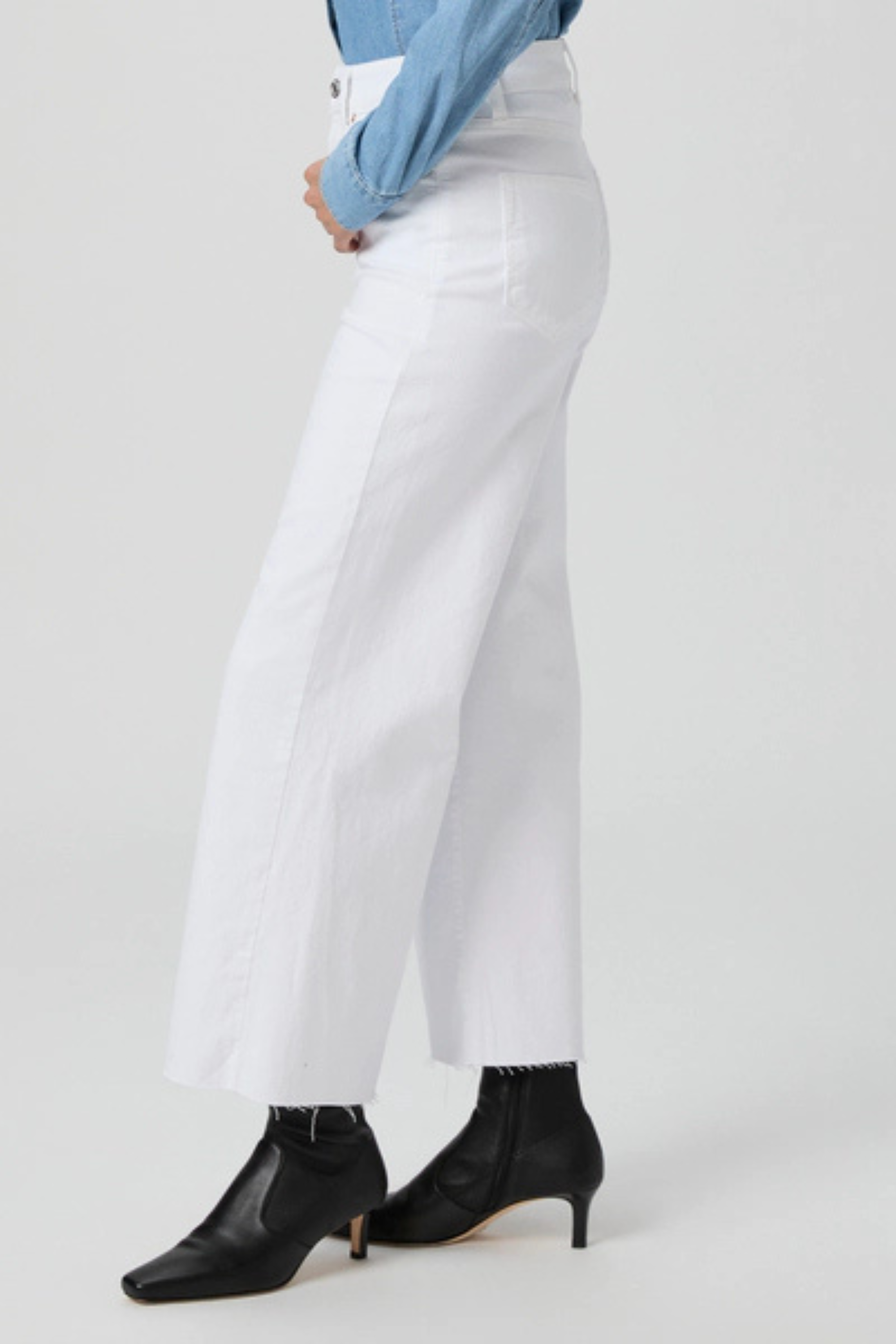 Paige Anessa with Raw Hem Crisp White