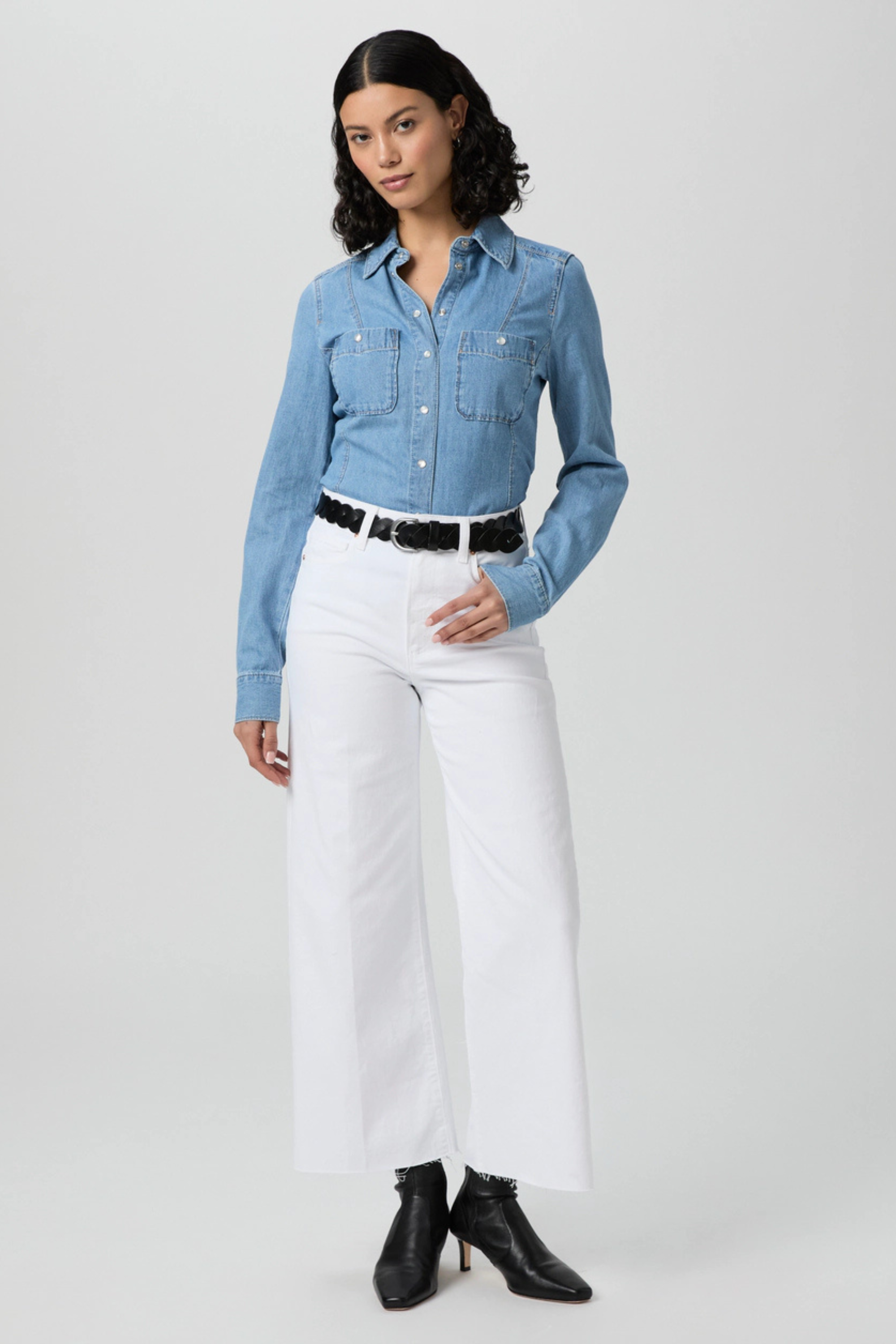 Paige Anessa with Raw Hem Crisp White