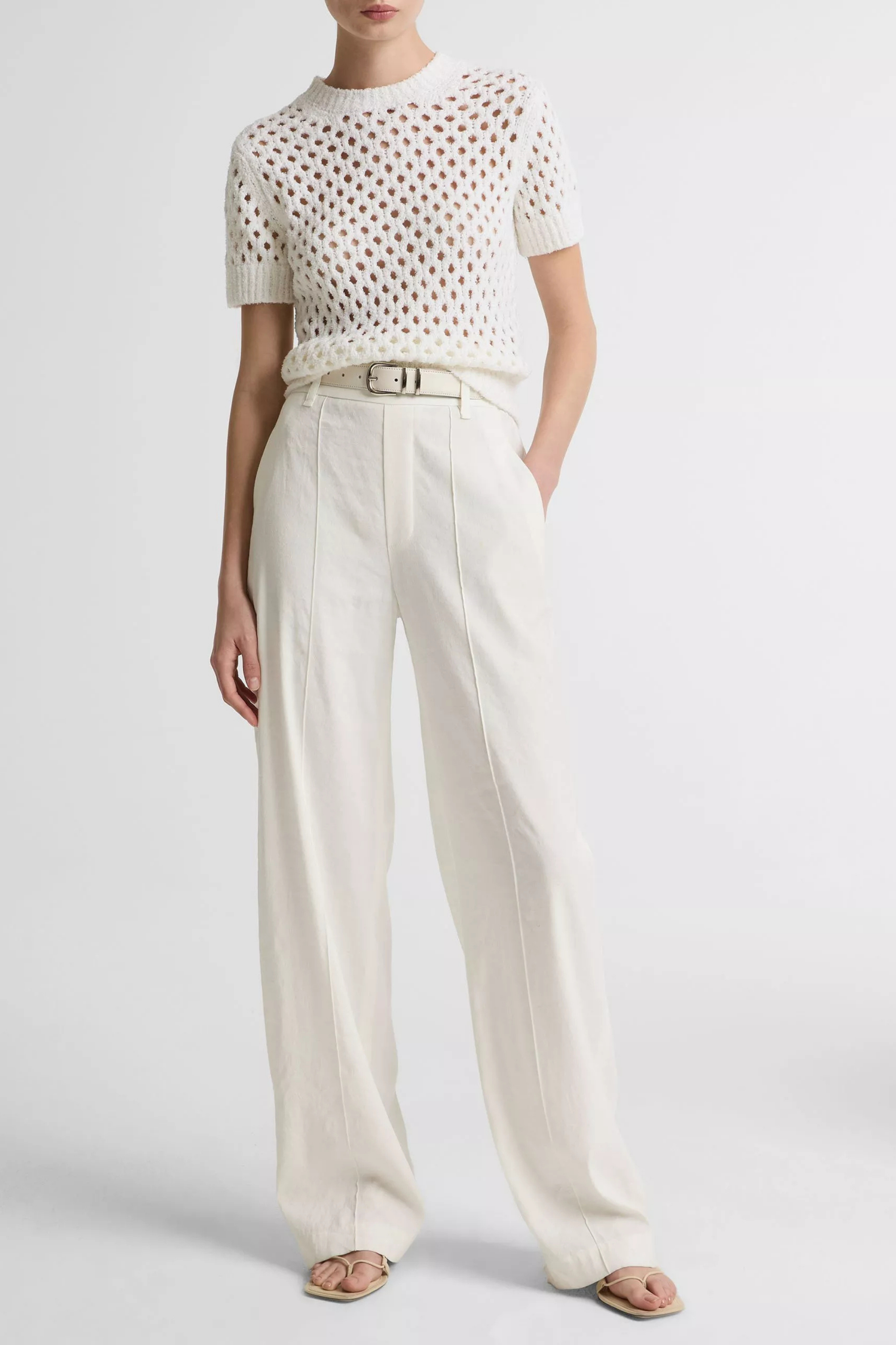 Vince High Rise Pull On Linen Pant
