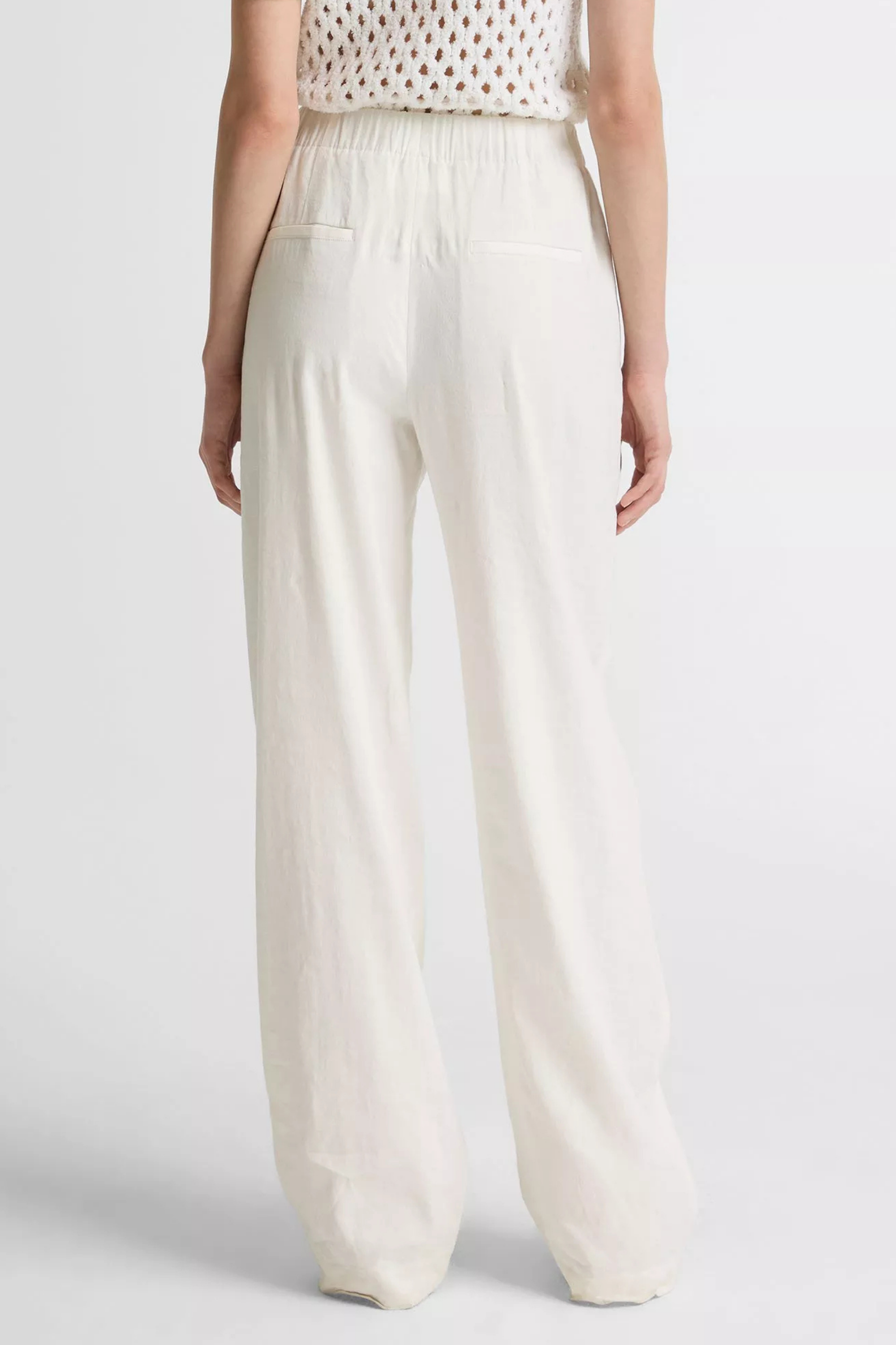 Vince High Rise Pull On Linen Pant