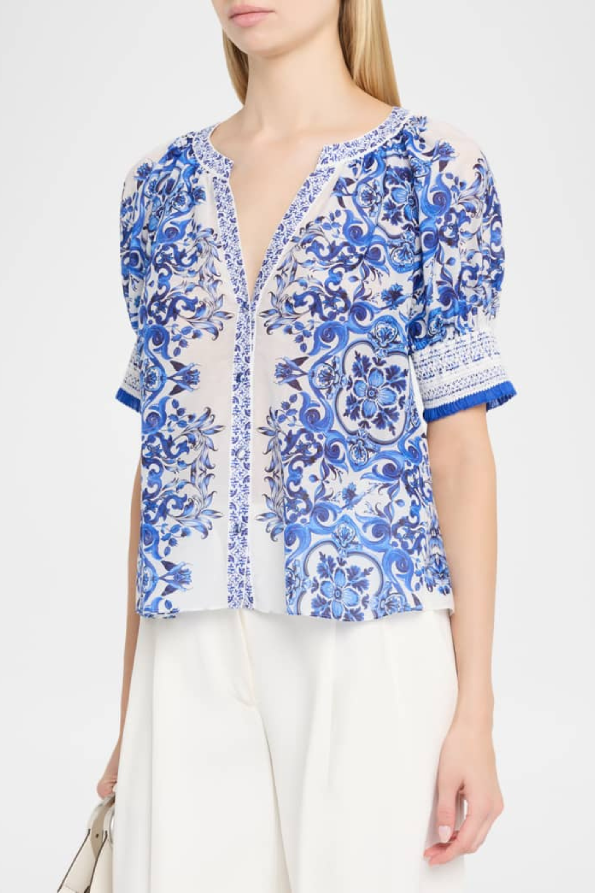 Alice + Olivia Thalia Puff Sleeve Blouse