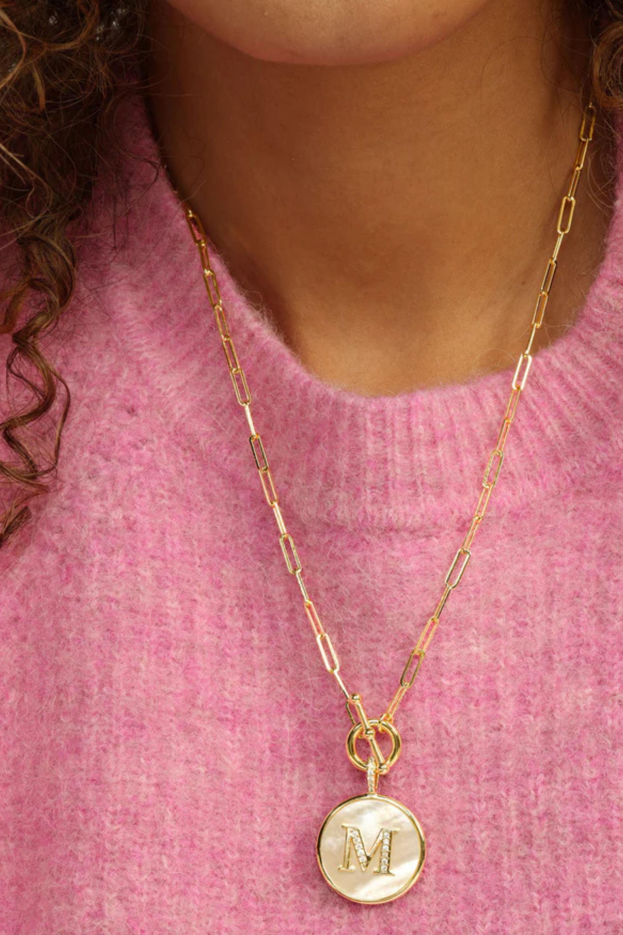 Melinda Maria Love Letters Medallion Necklace