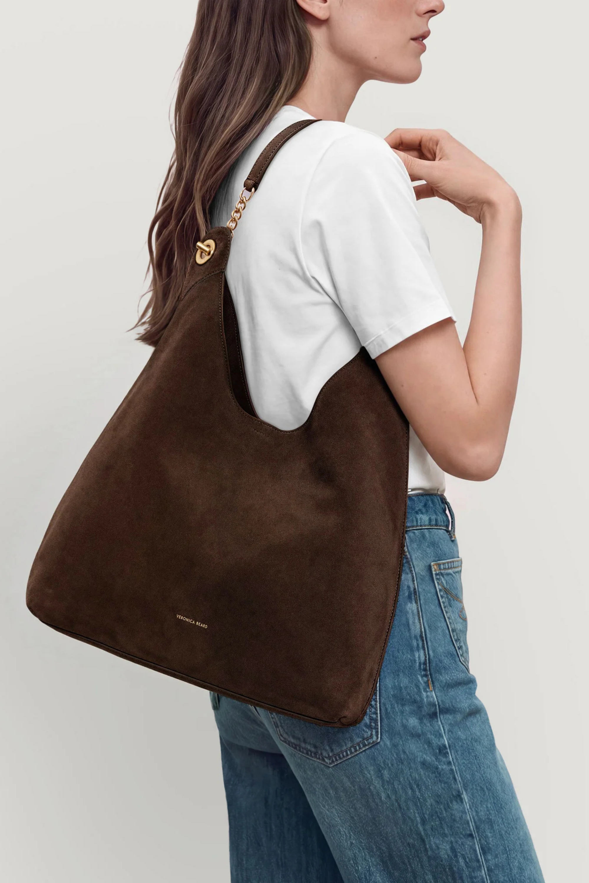 Veronica Beard Suede Jour Bag