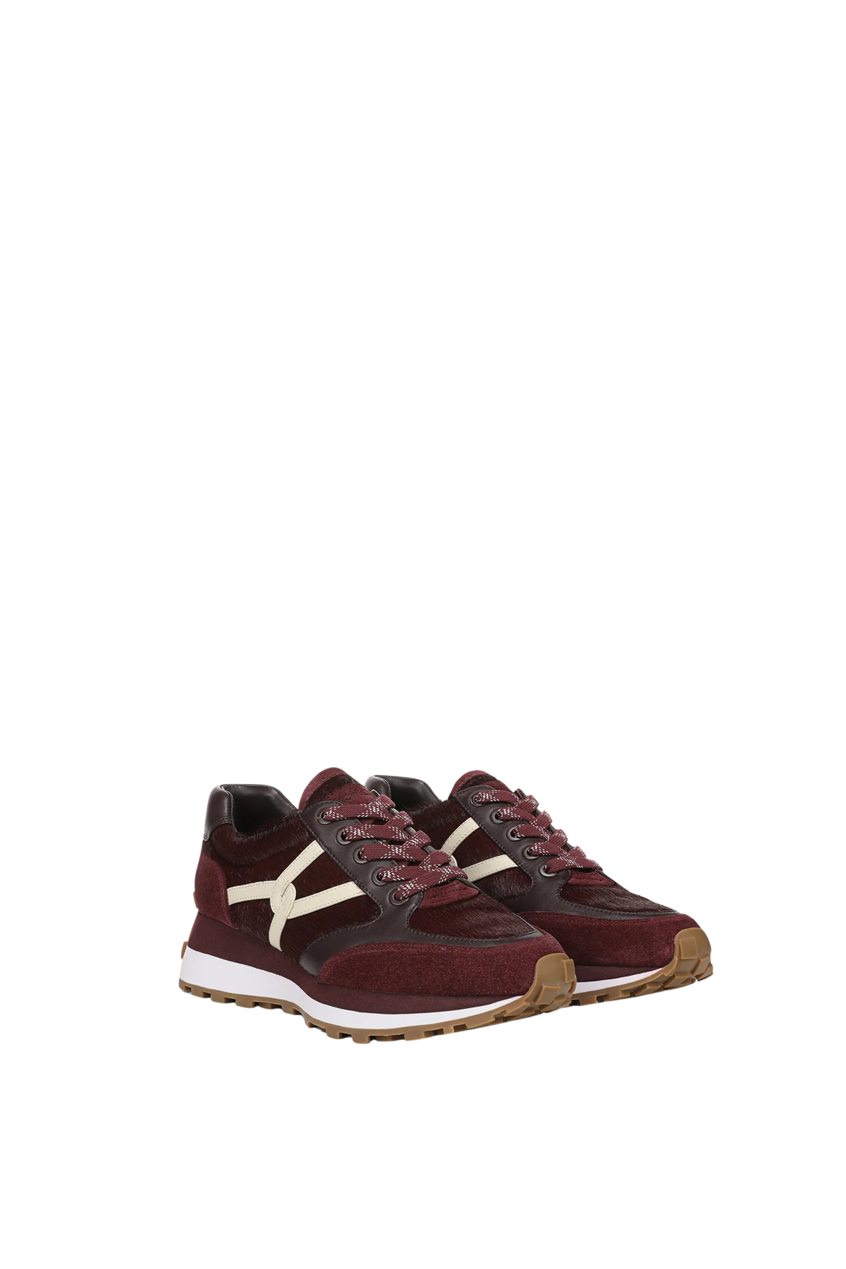 Veronica Beard Valentina Sneaker Burgundy Calf-Hair