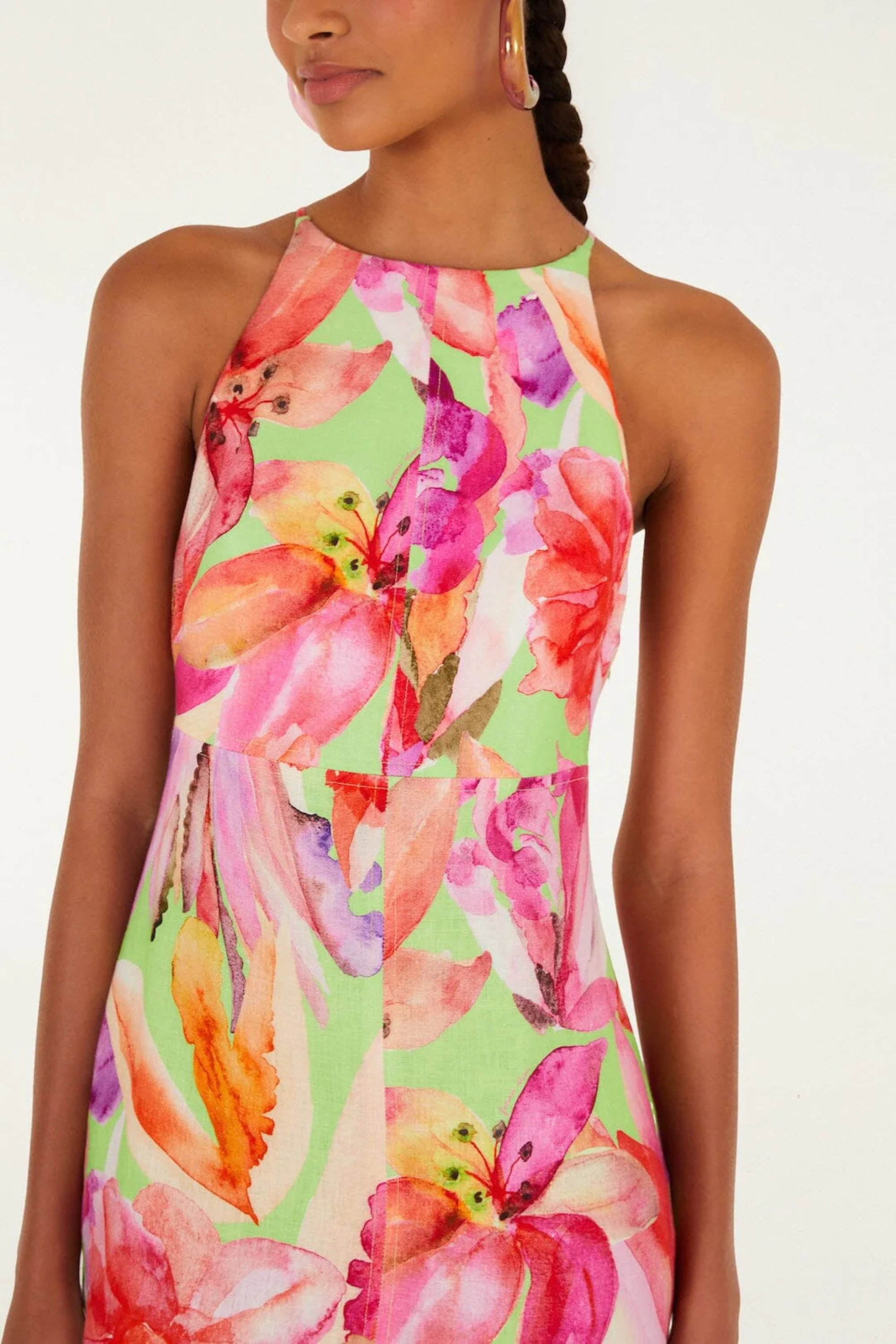 Farm Rio Artsy Flora Sleeveless Midi Dress
