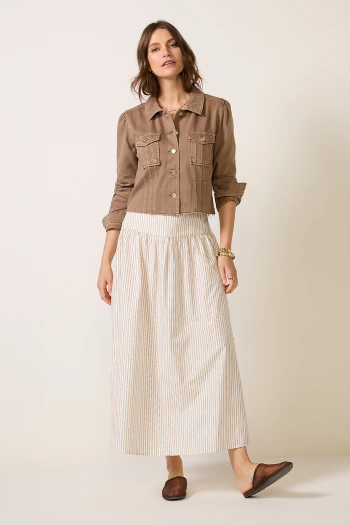 Paige Cropped Pacey Jacket in Vintage Canewood